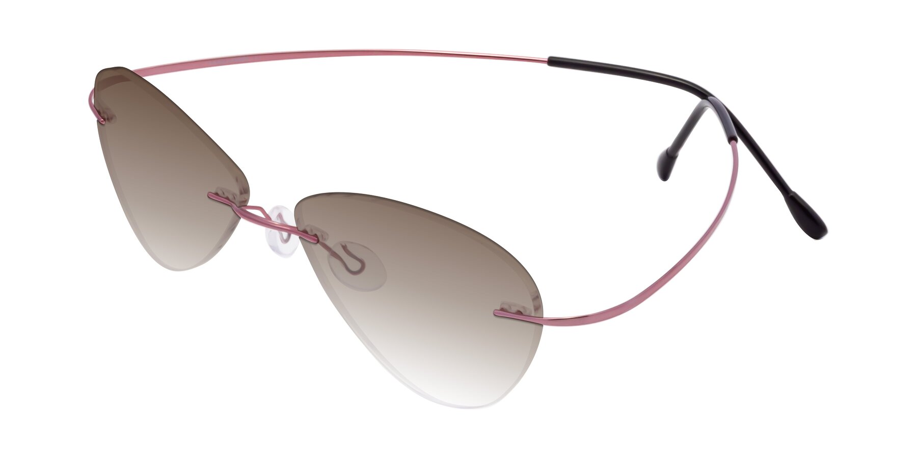 Angle of Thea in Light Pink with Brown Gradient Lenses