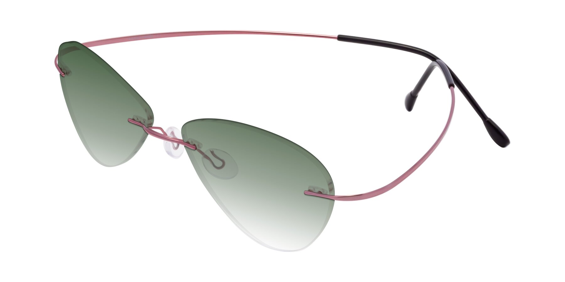 Angle of Thea in Light Pink with Green Gradient Lenses