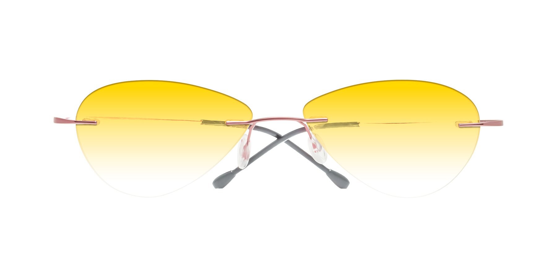 Folded Front of Thea in Light Pink with Yellow Gradient Lenses