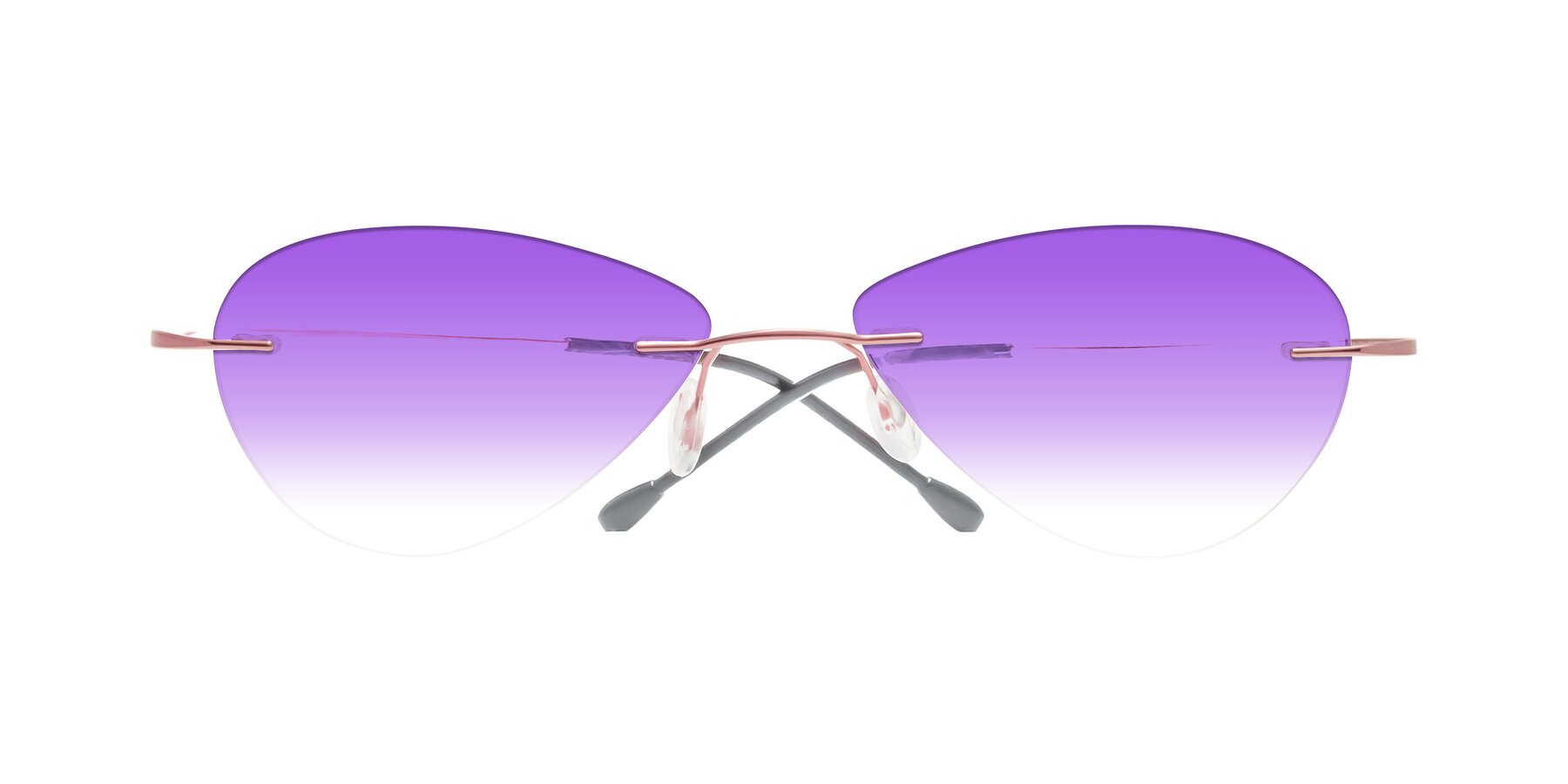 Folded Front of Thea in Light Pink with Purple Gradient Lenses