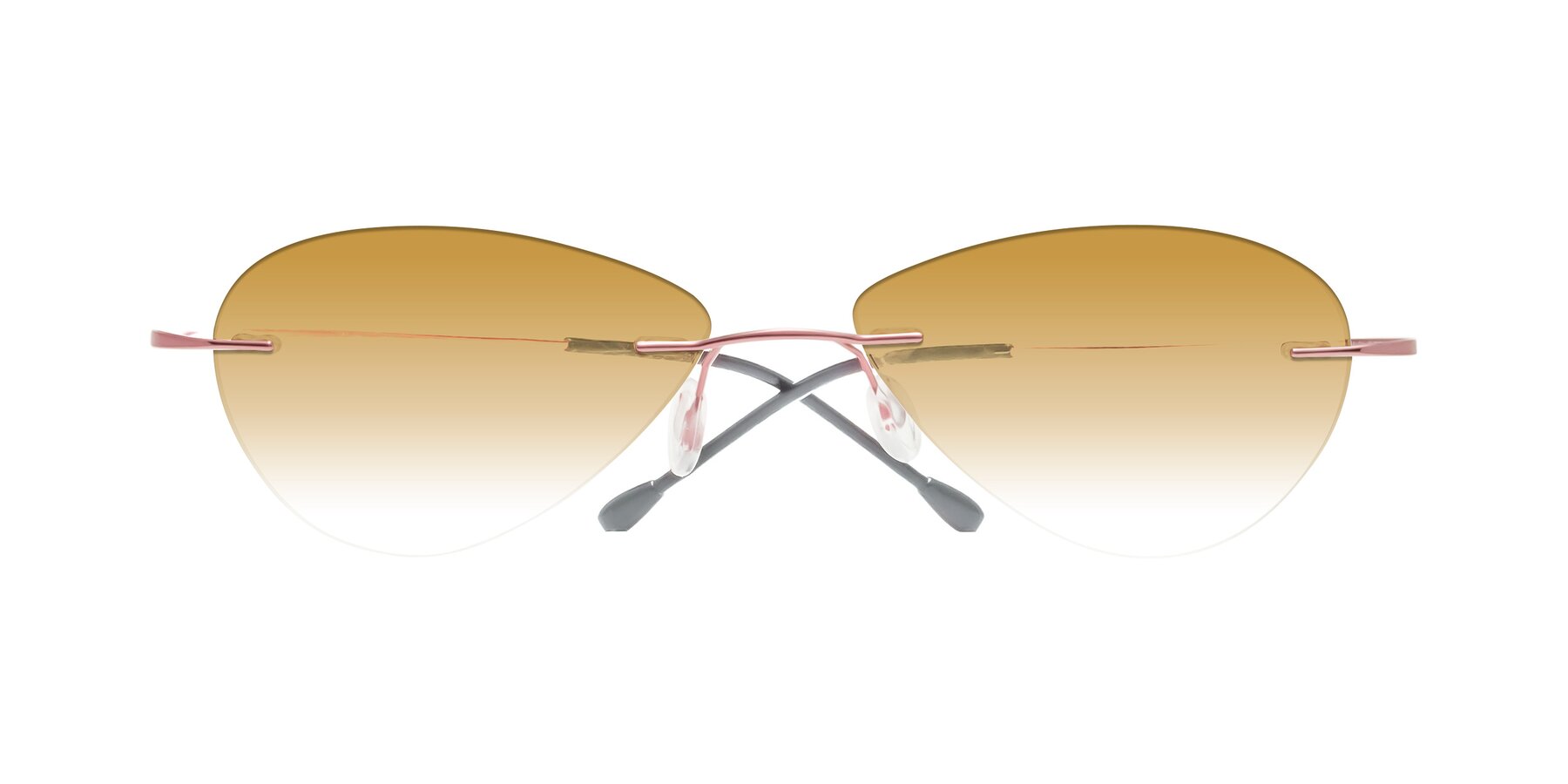 Folded Front of Thea in Light Pink with Champagne Gradient Lenses