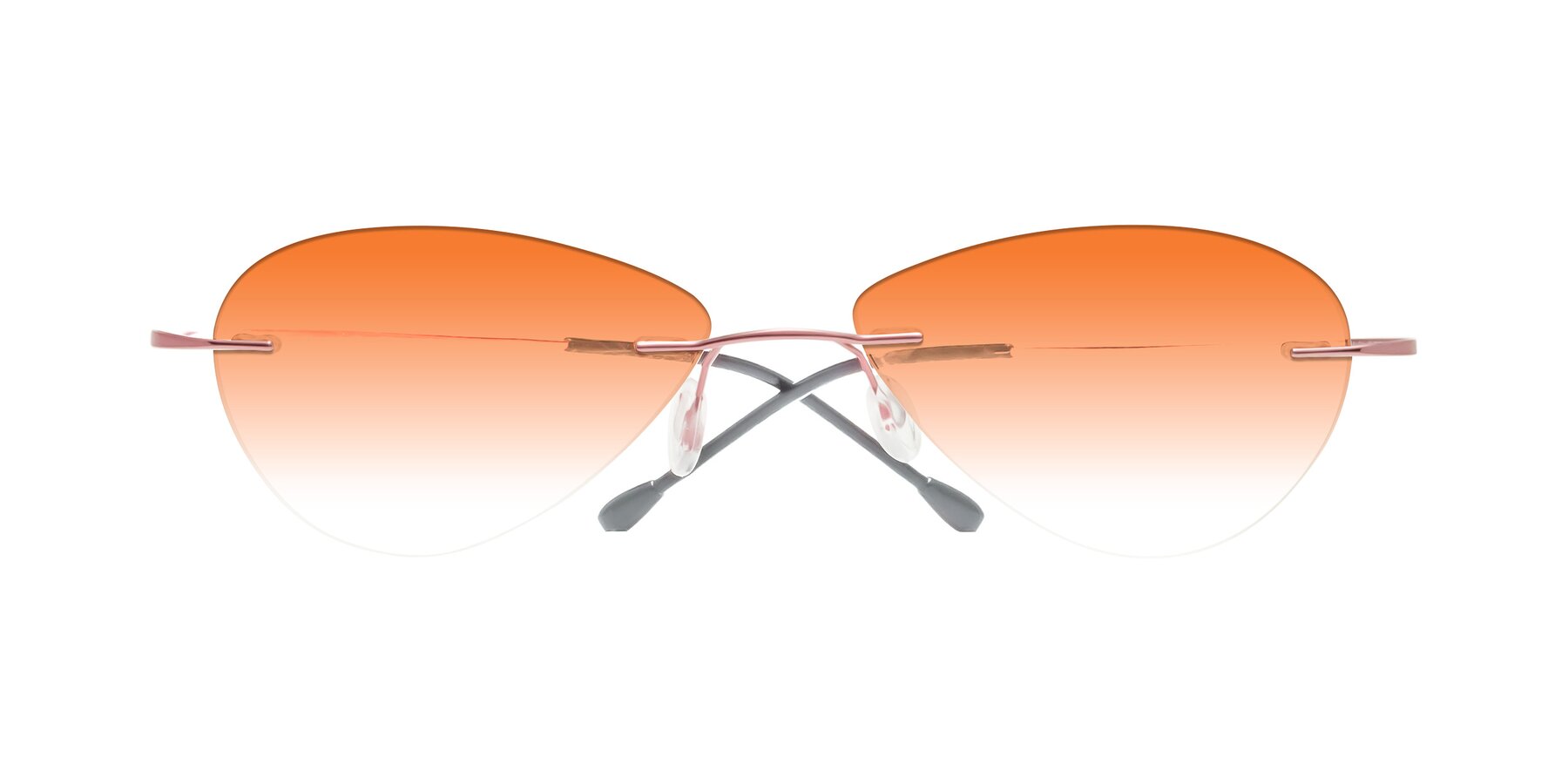 Folded Front of Thea in Light Pink with Orange Gradient Lenses