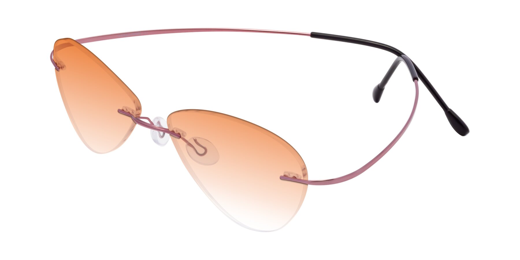 Angle of Thea in Light Pink with Orange Gradient Lenses