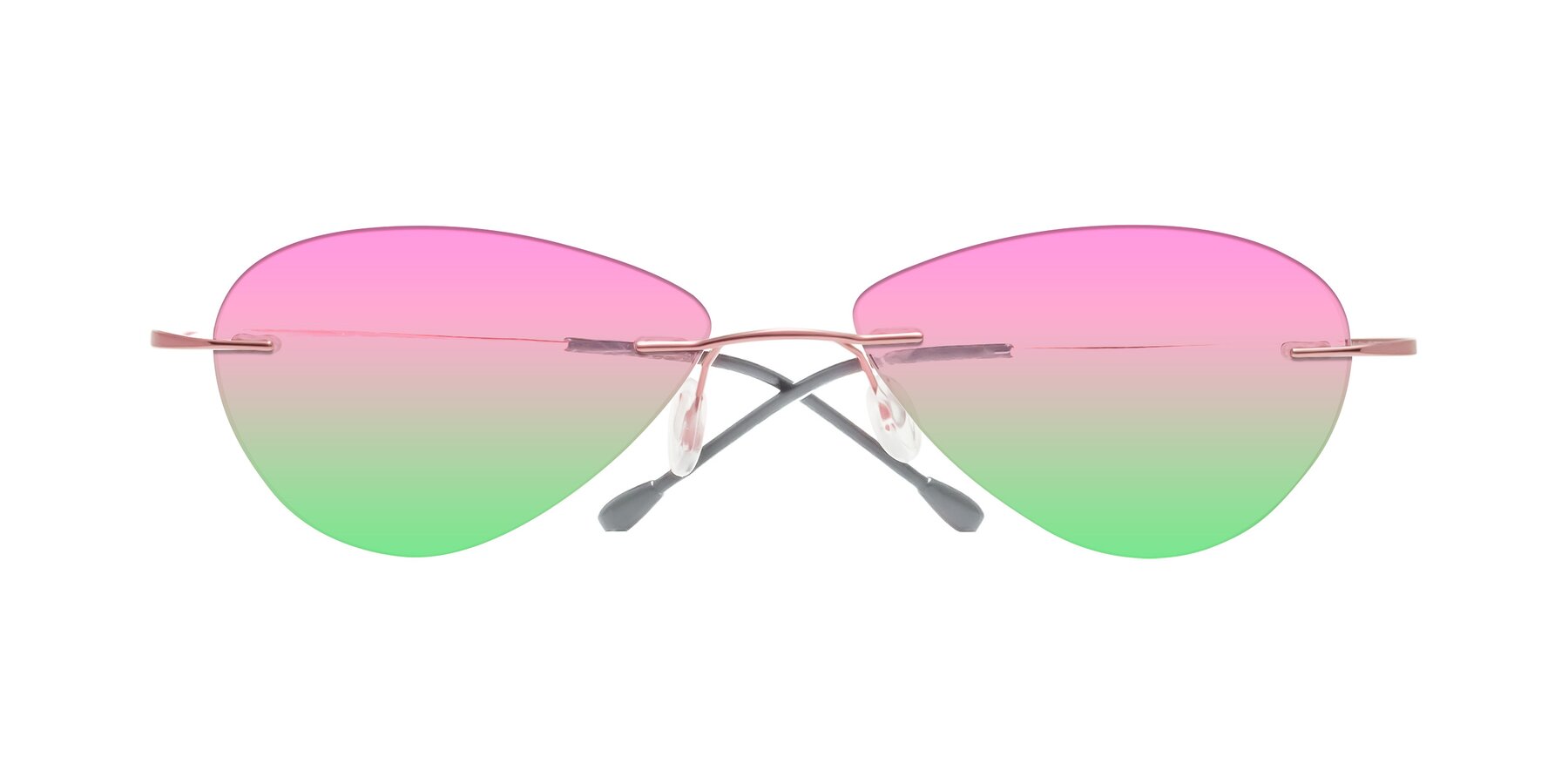 Folded Front of Thea in Light Pink with Pink / Green Gradient Lenses