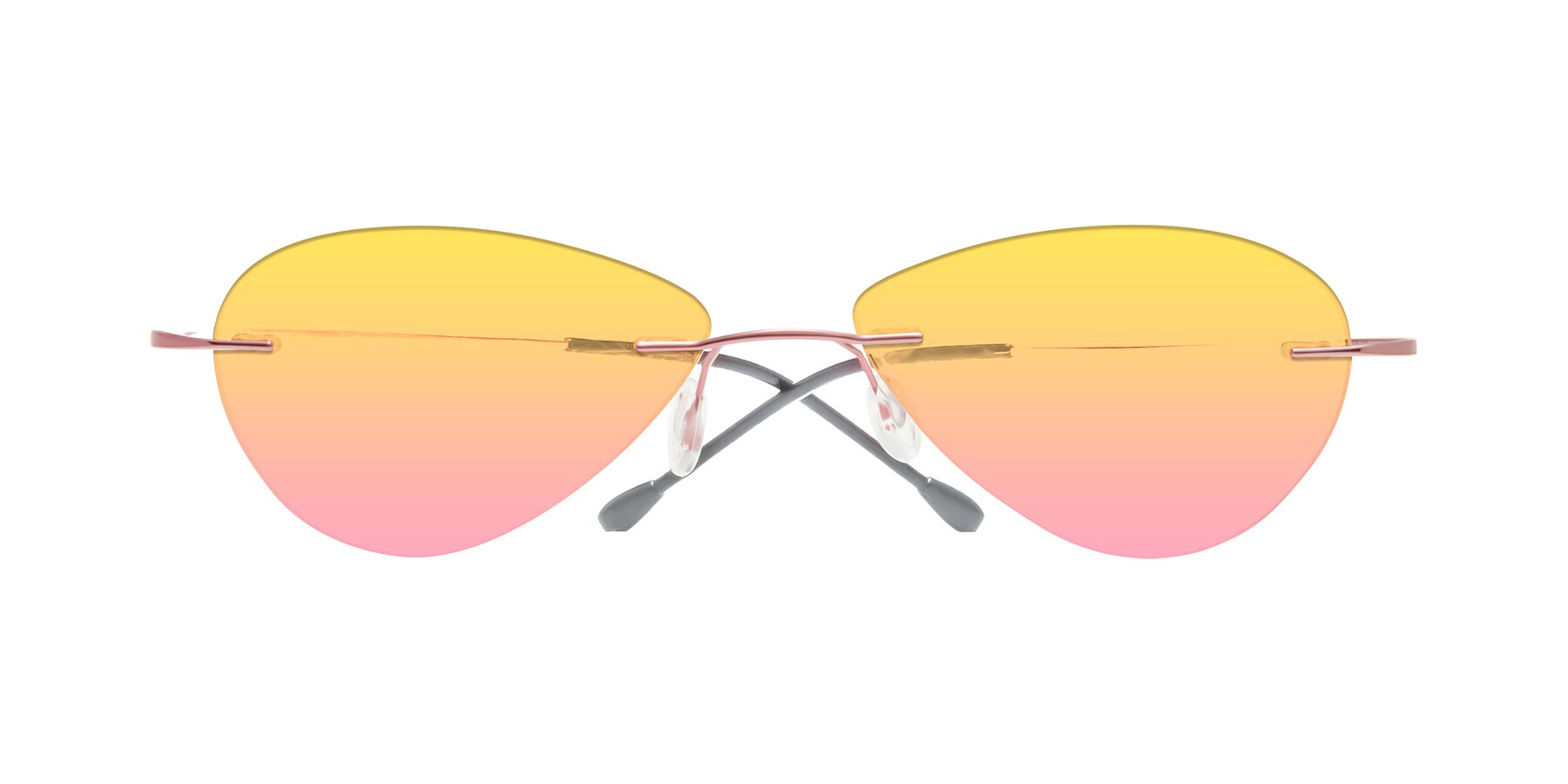 Folded Front of Thea in Light Pink with Yellow / Pink Gradient Lenses