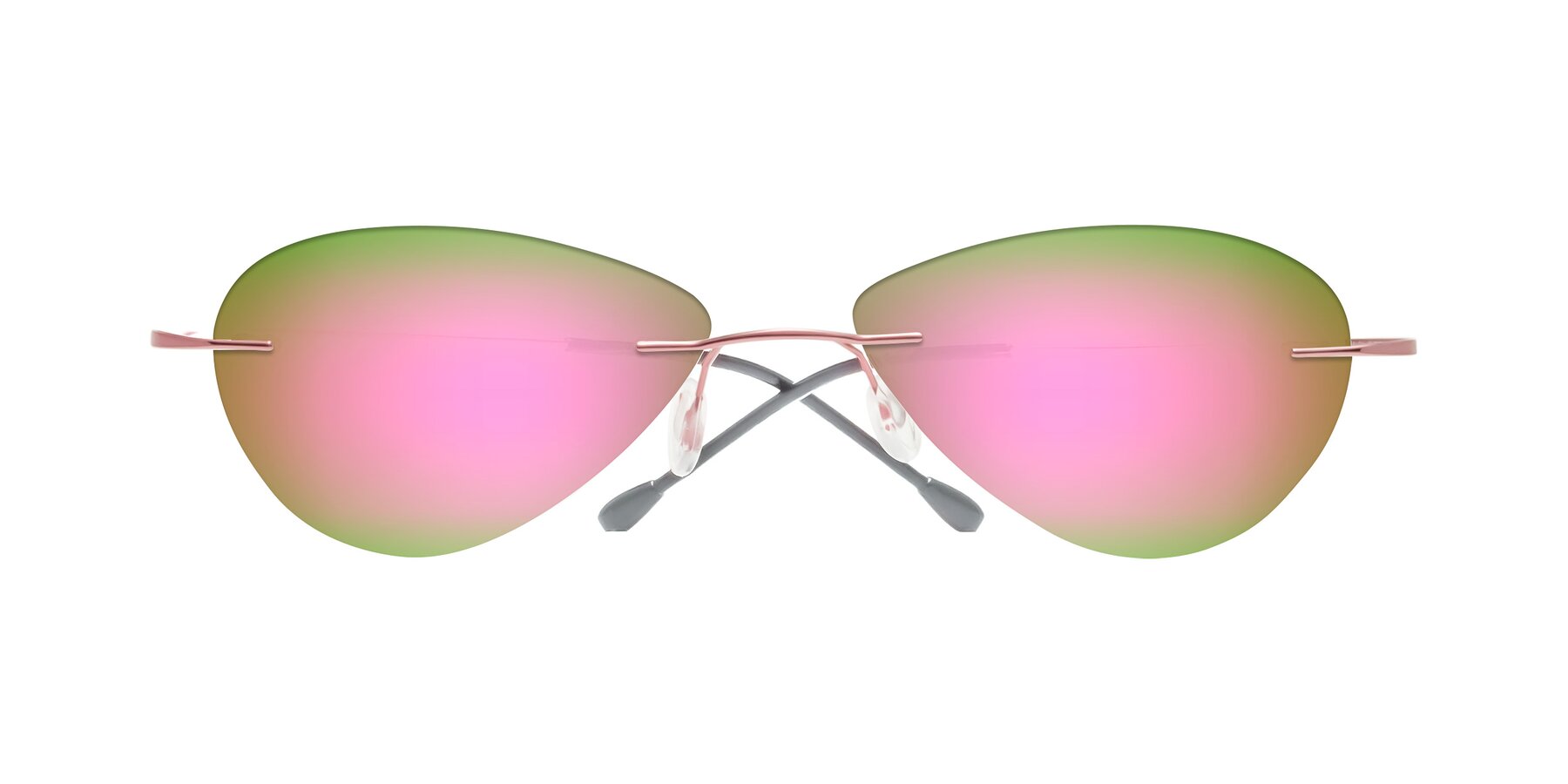 Folded Front of Thea in Light Pink with Pink Mirrored Lenses