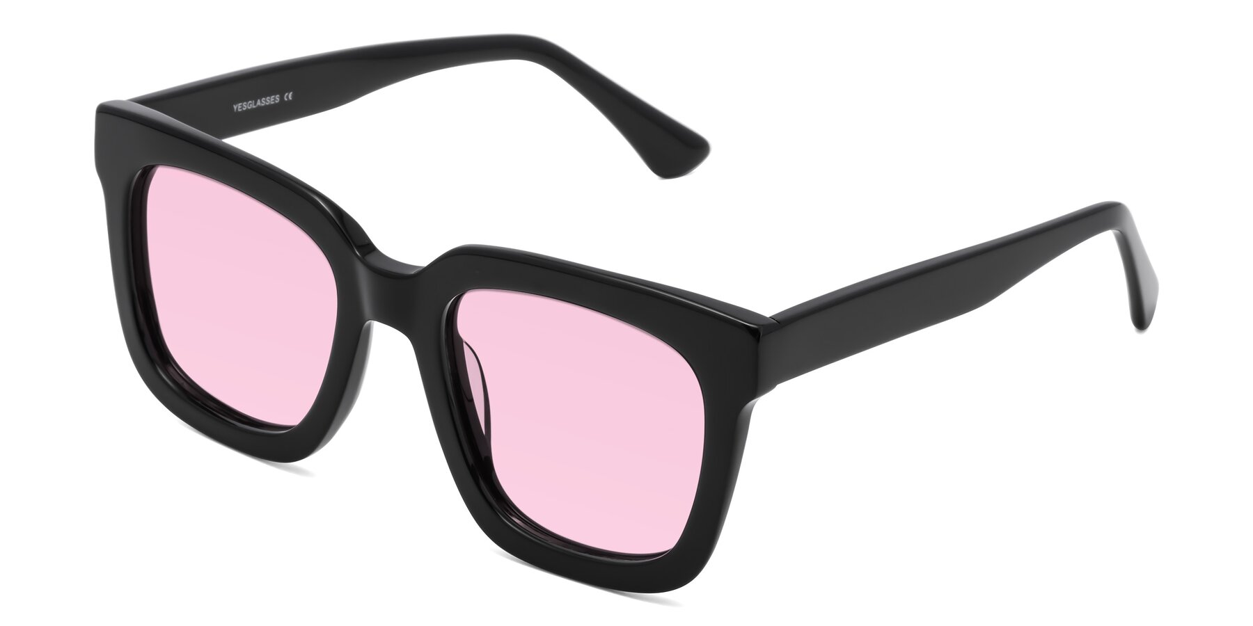 Angle of Parr in Black with Light Pink Tinted Lenses