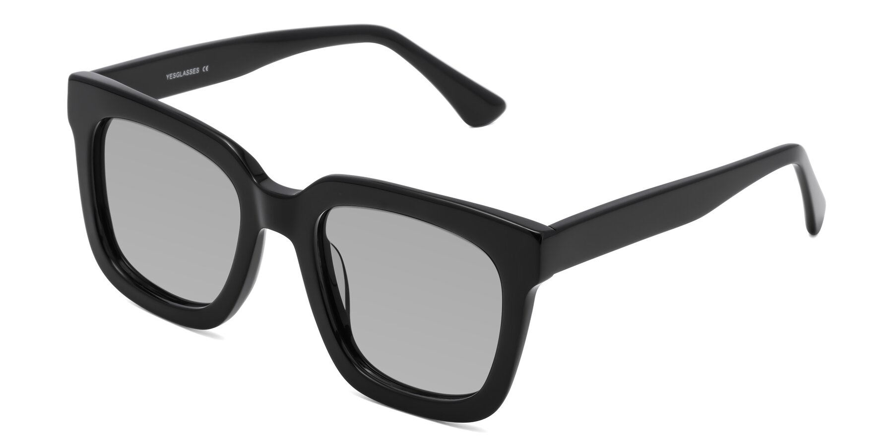 Angle of Parr in Black with Light Gray Tinted Lenses