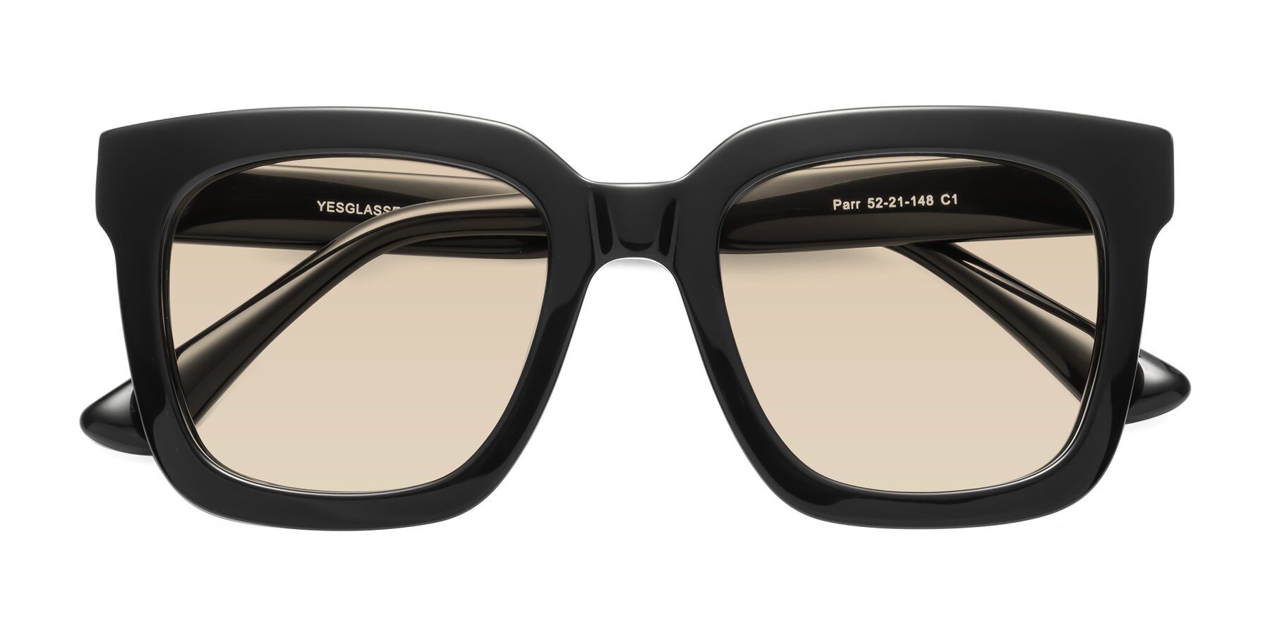 Folded Front of Parr in Black with Light Brown Tinted Lenses
