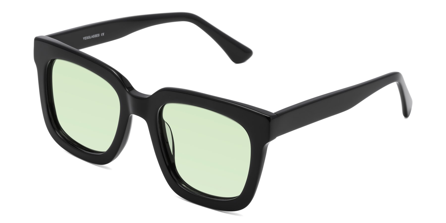 Angle of Parr in Black with Light Green Tinted Lenses