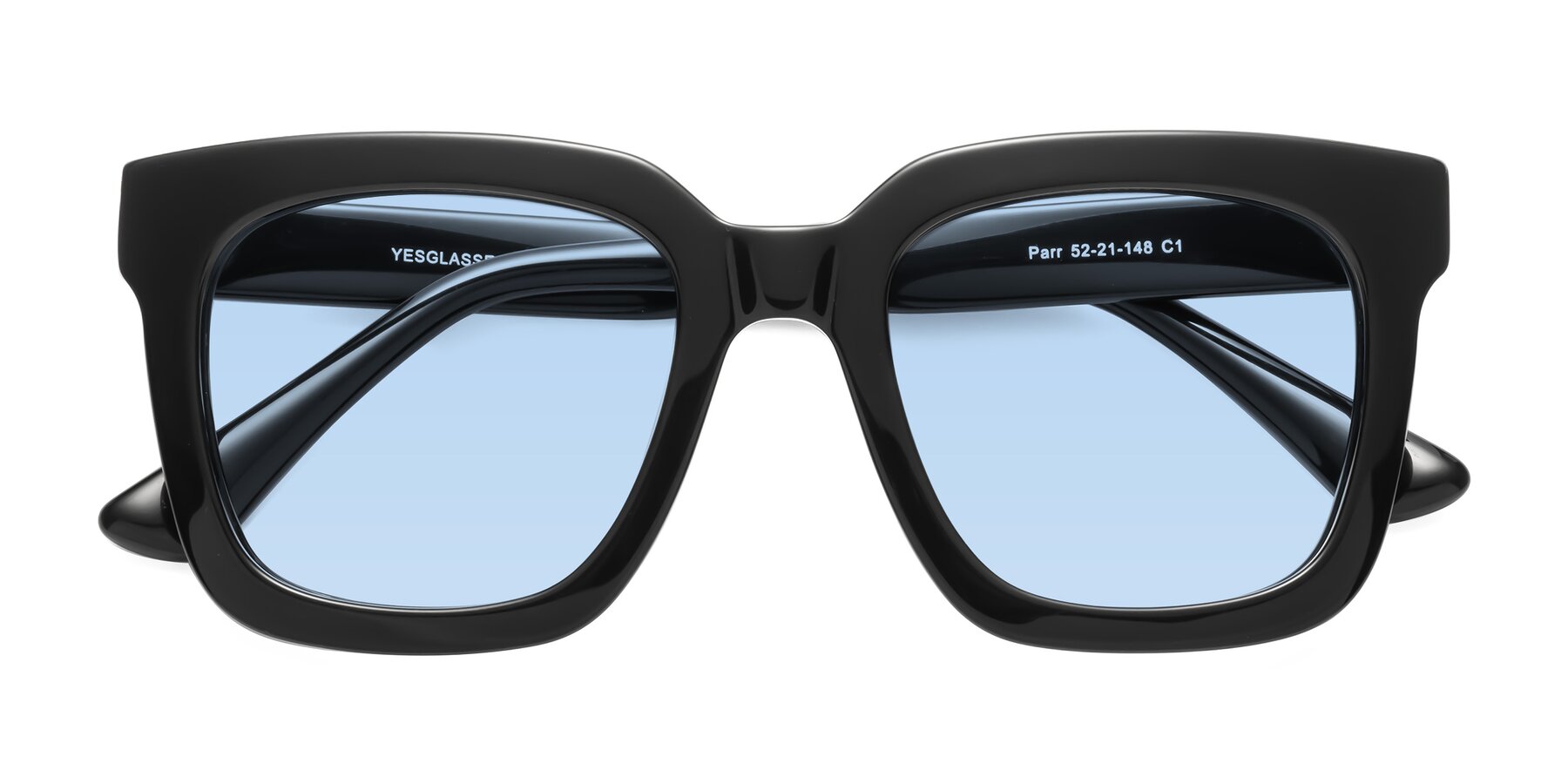 Folded Front of Parr in Black with Light Blue Tinted Lenses