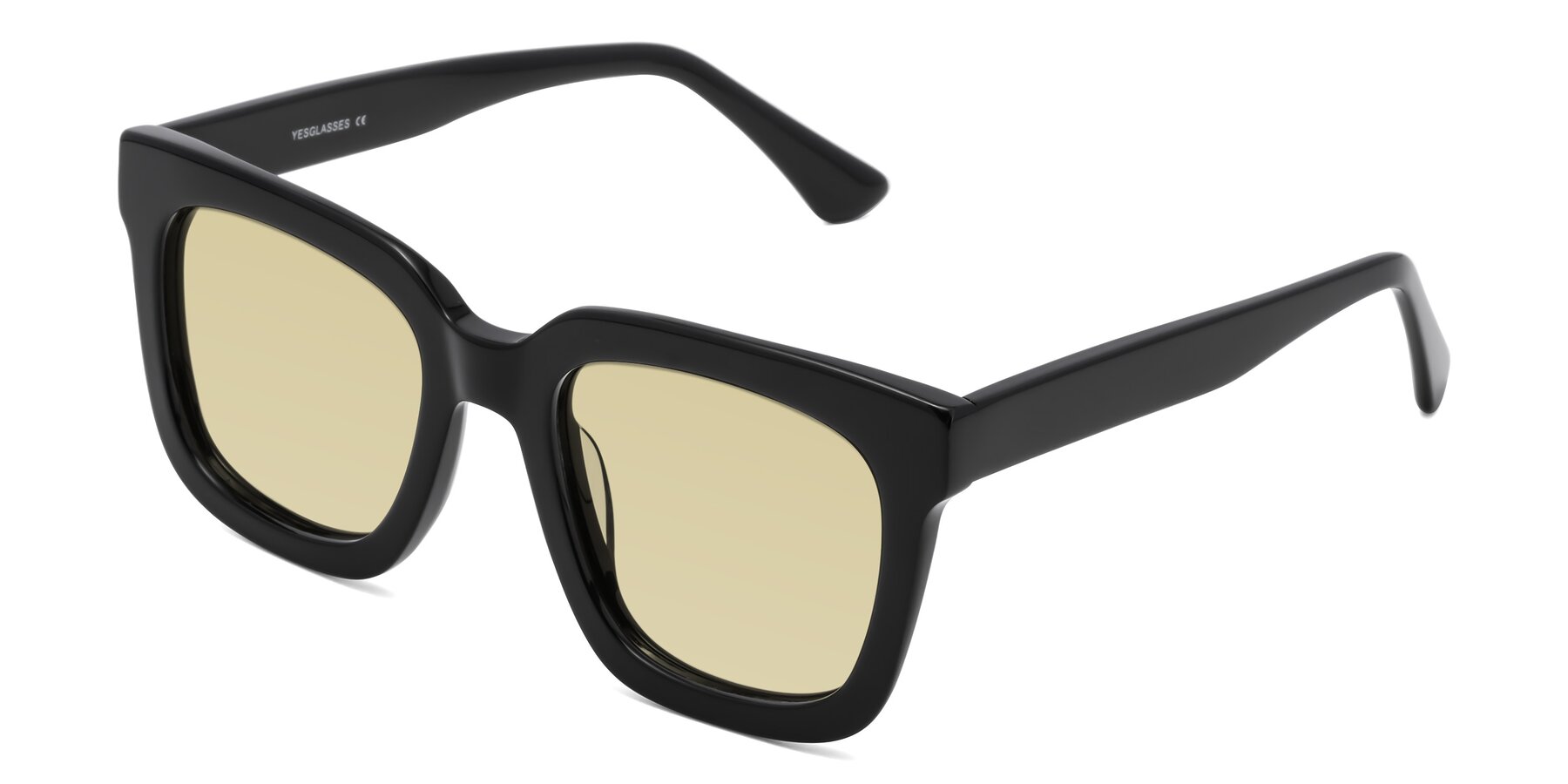 Angle of Parr in Black with Light Champagne Tinted Lenses