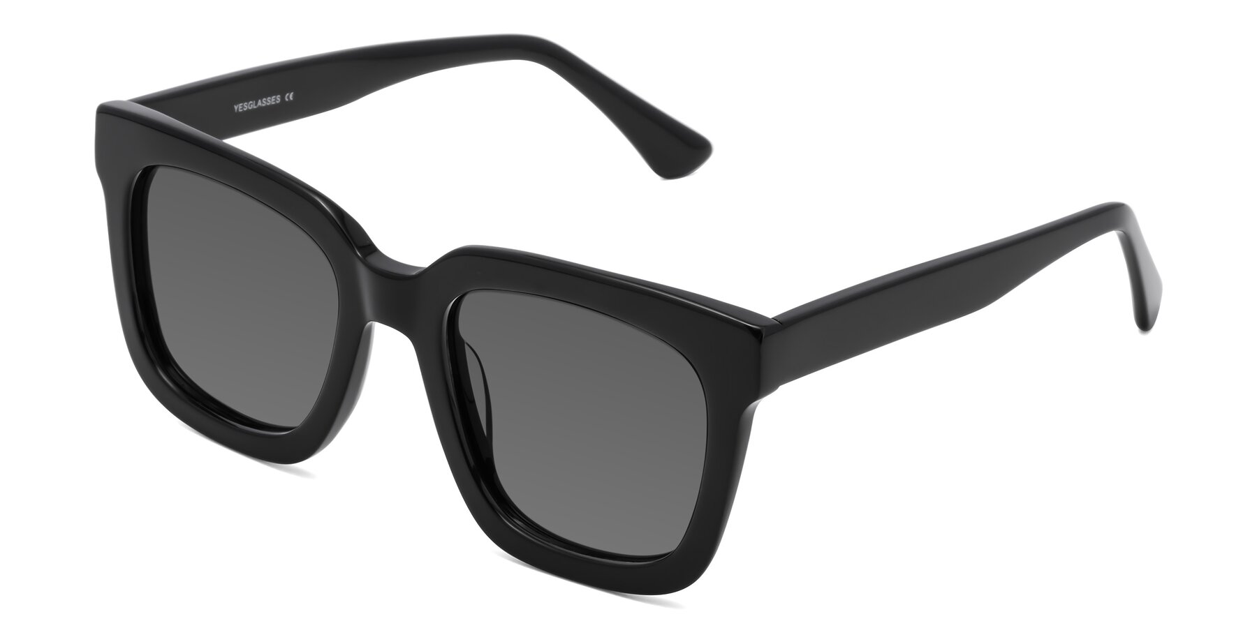 Angle of Parr in Black with Medium Gray Tinted Lenses