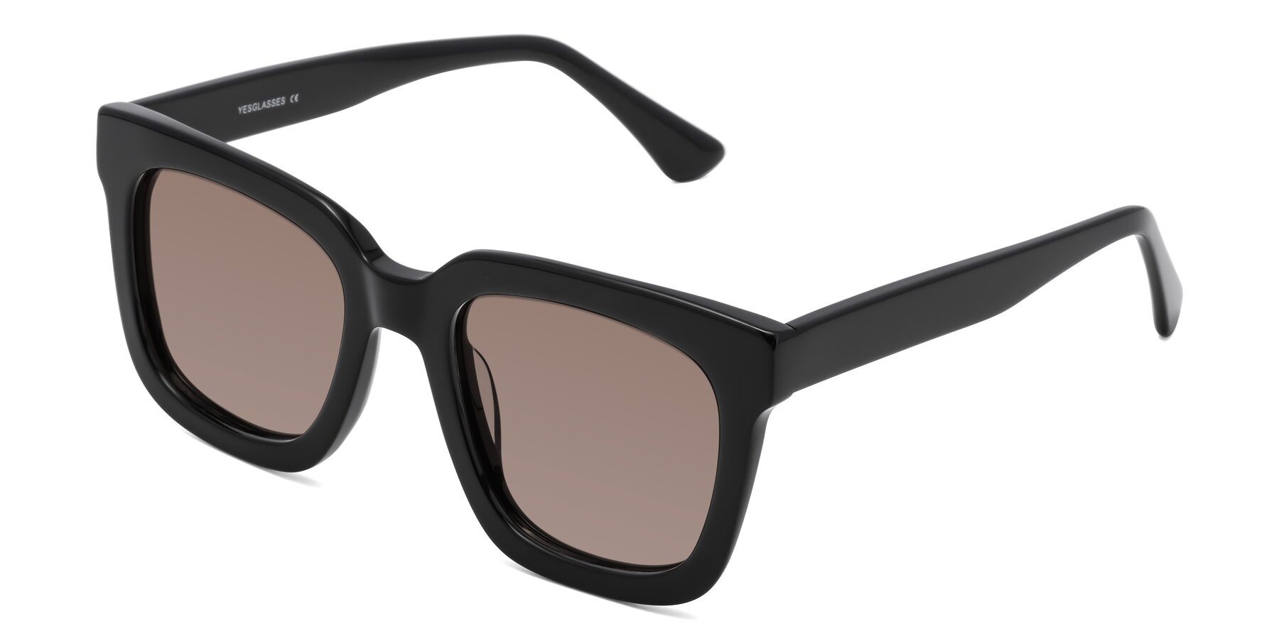 Angle of Parr in Black with Medium Brown Tinted Lenses