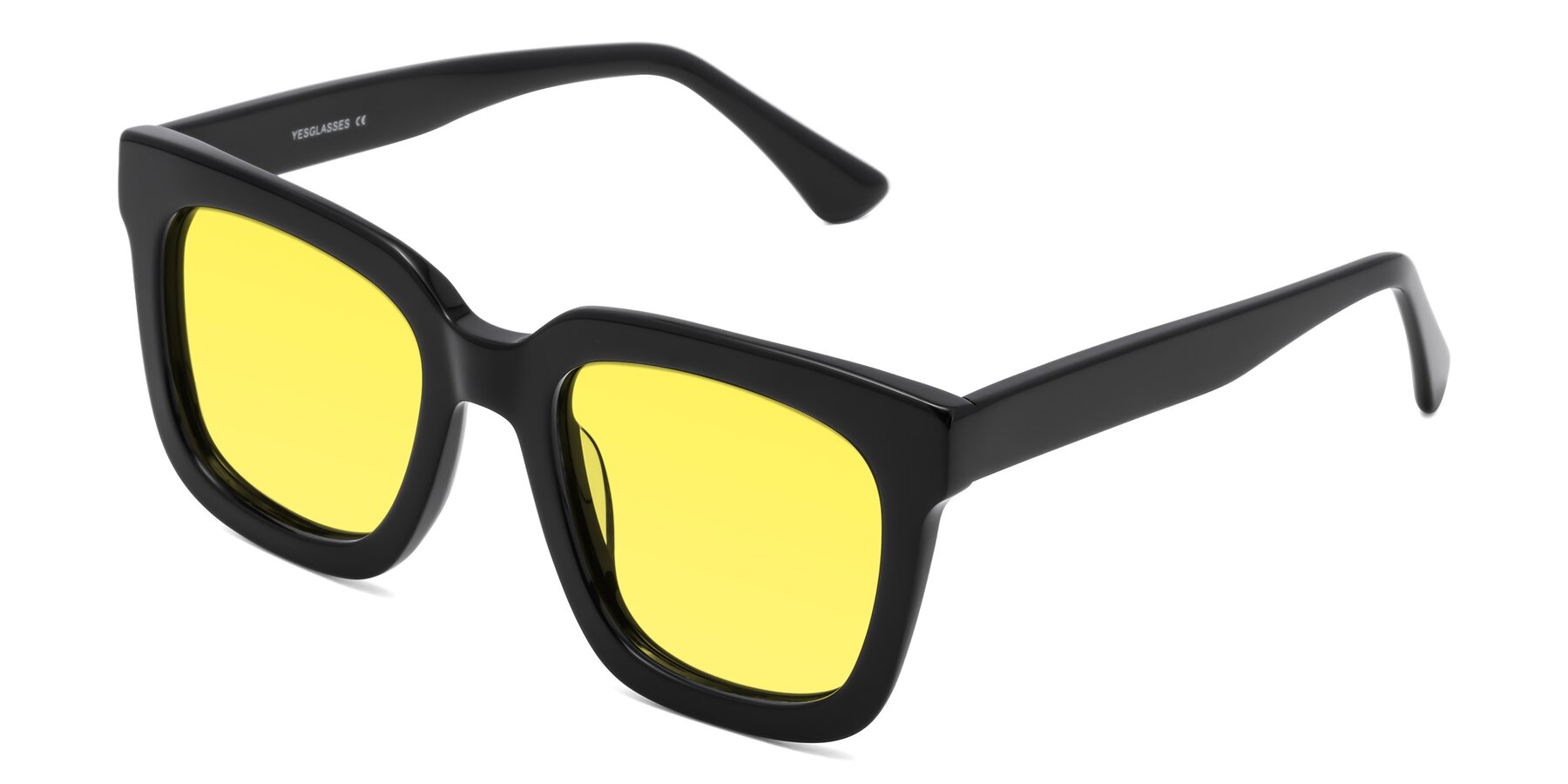 Angle of Parr in Black with Medium Yellow Tinted Lenses