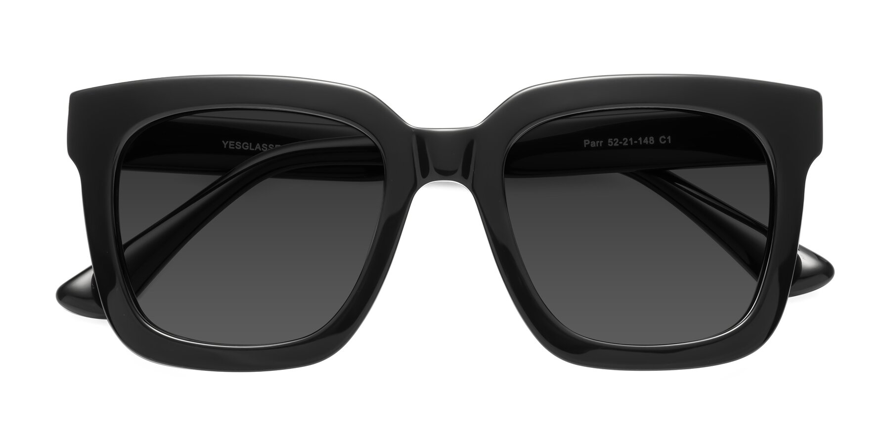 Folded Front of Parr in Black with Gray Tinted Lenses