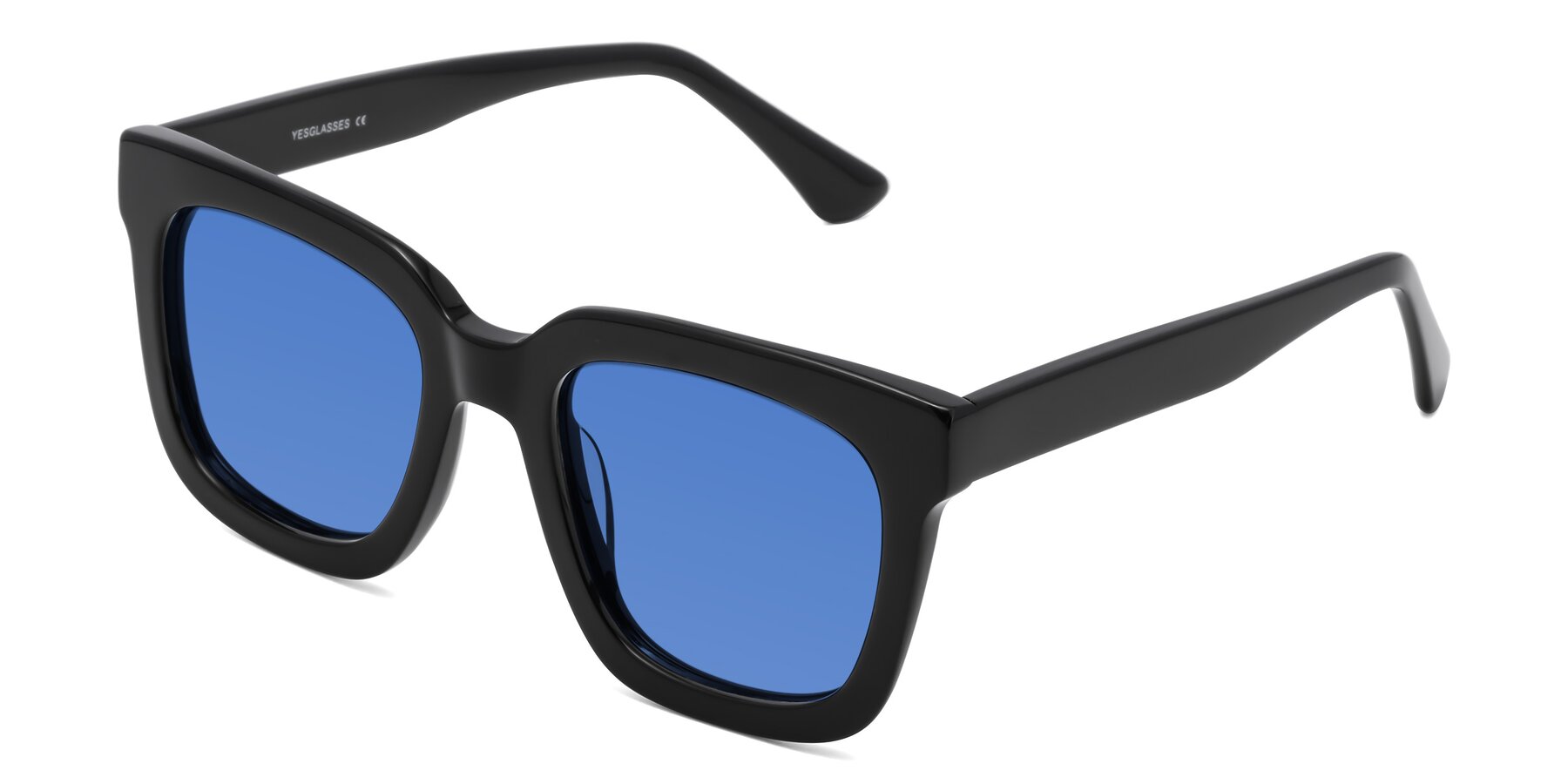 Angle of Parr in Black with Blue Tinted Lenses