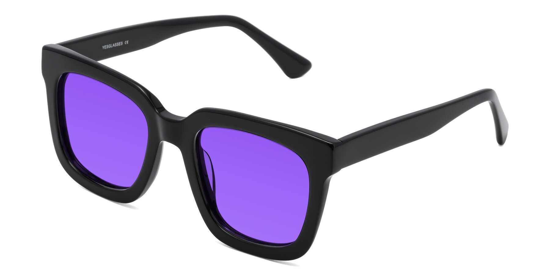 Angle of Parr in Black with Purple Tinted Lenses
