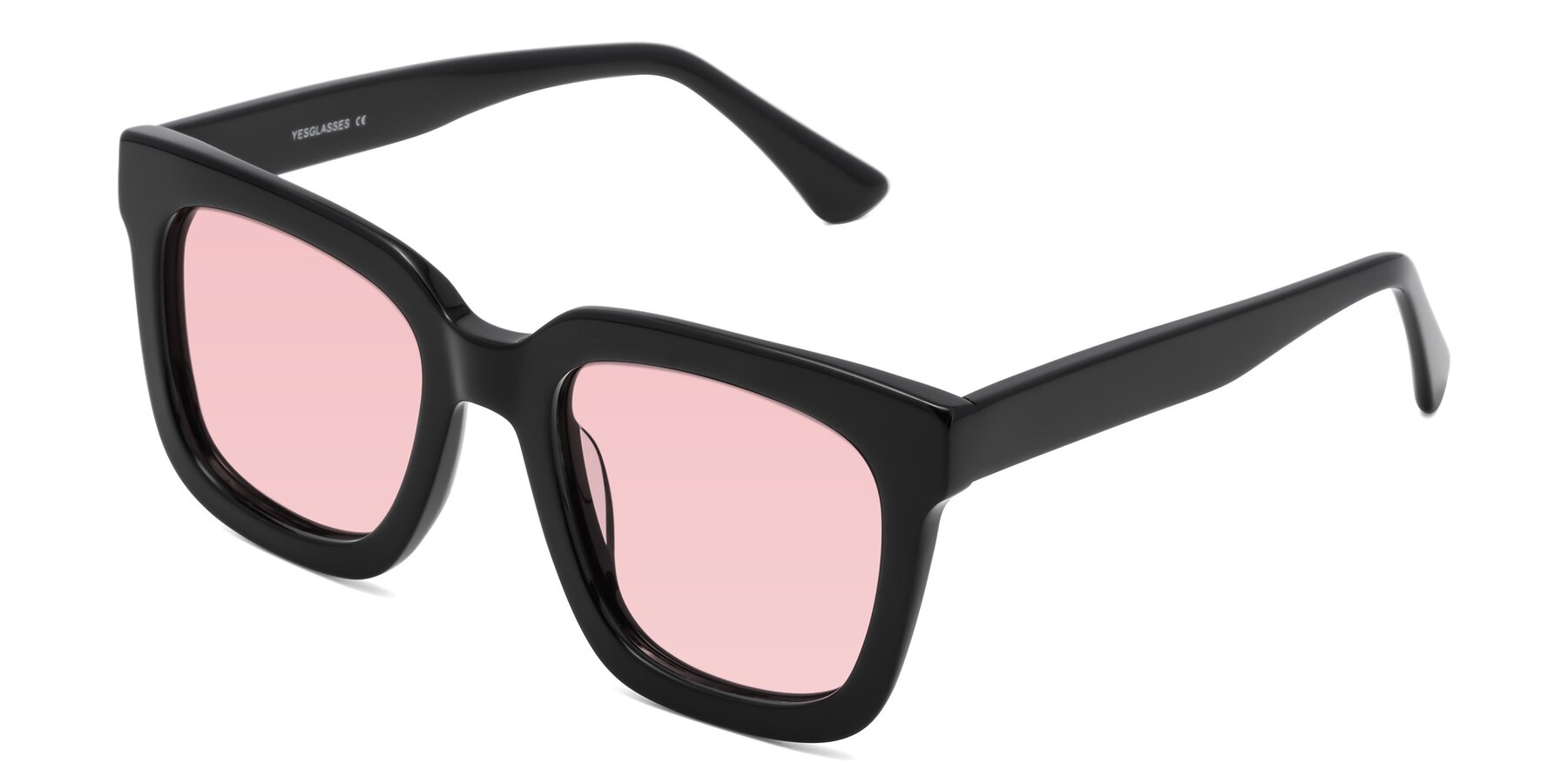 Angle of Parr in Black with Light Garnet Tinted Lenses