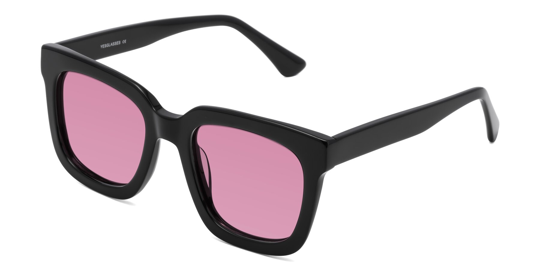 Angle of Parr in Black with Medium Wine Tinted Lenses