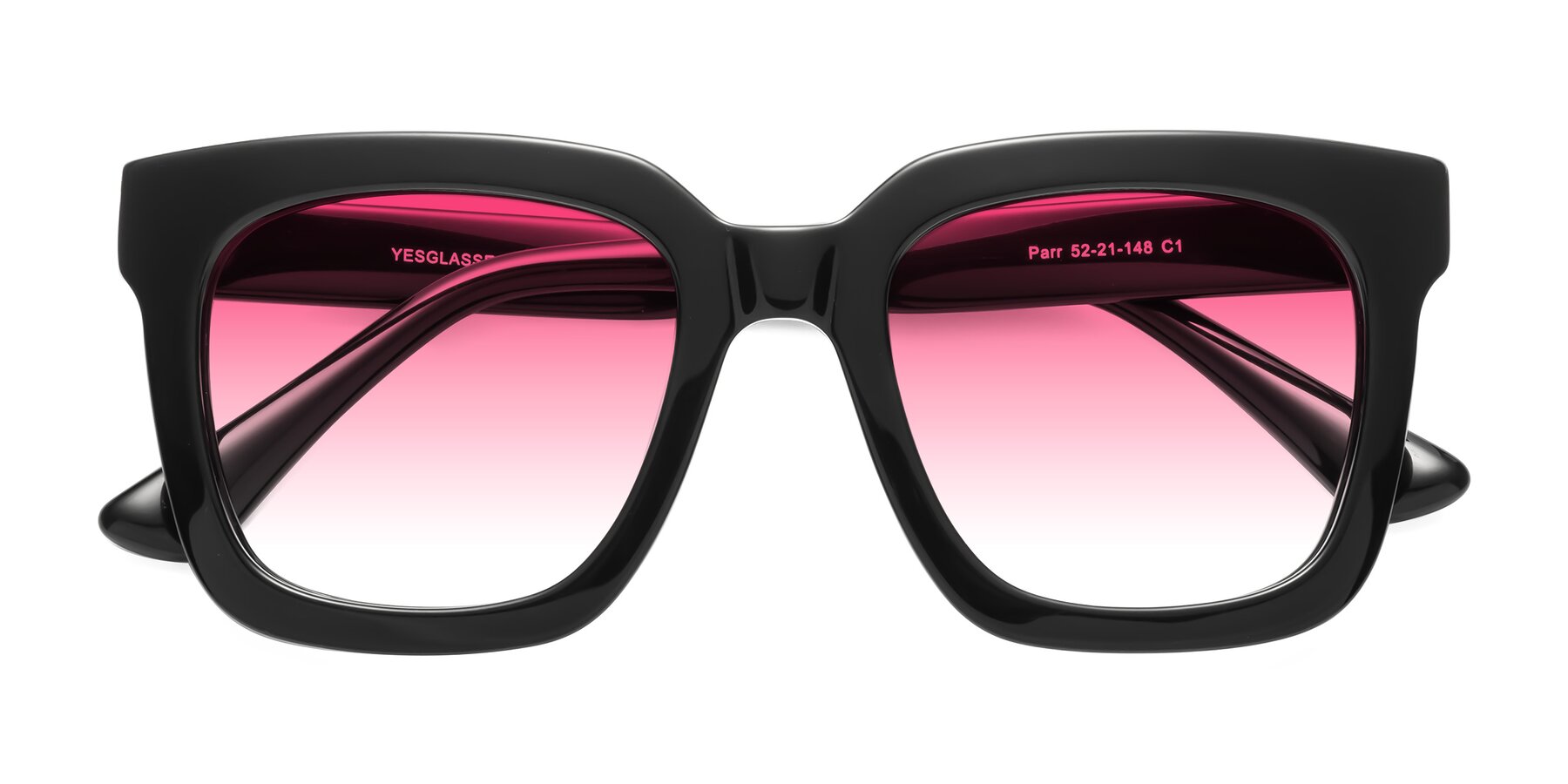 Folded Front of Parr in Black with Pink Gradient Lenses
