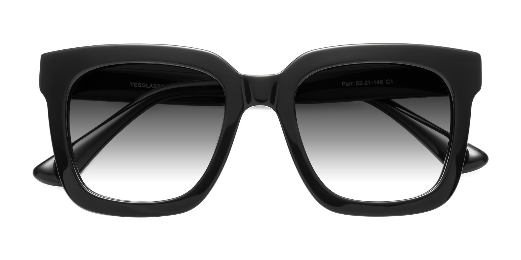 Folded Front of Parr in Black with Gray Gradient Lenses