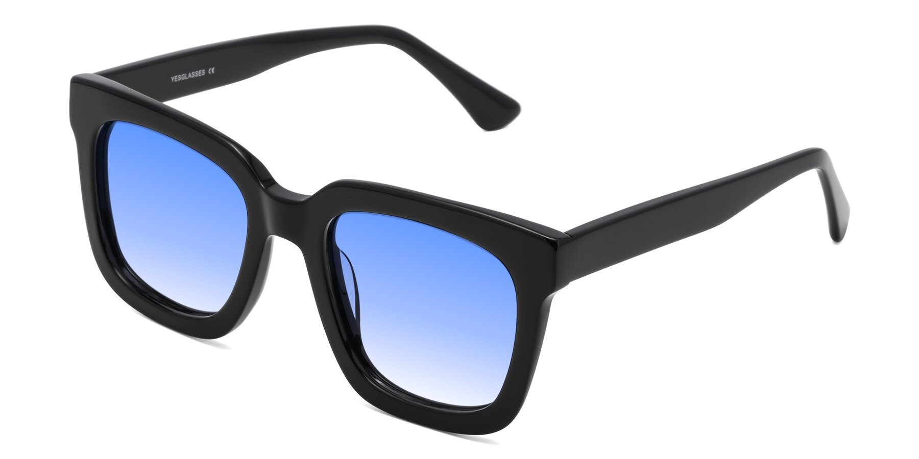 Angle of Parr in Black with Blue Gradient Lenses