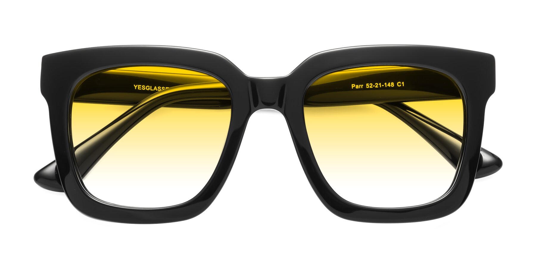 Folded Front of Parr in Black with Yellow Gradient Lenses