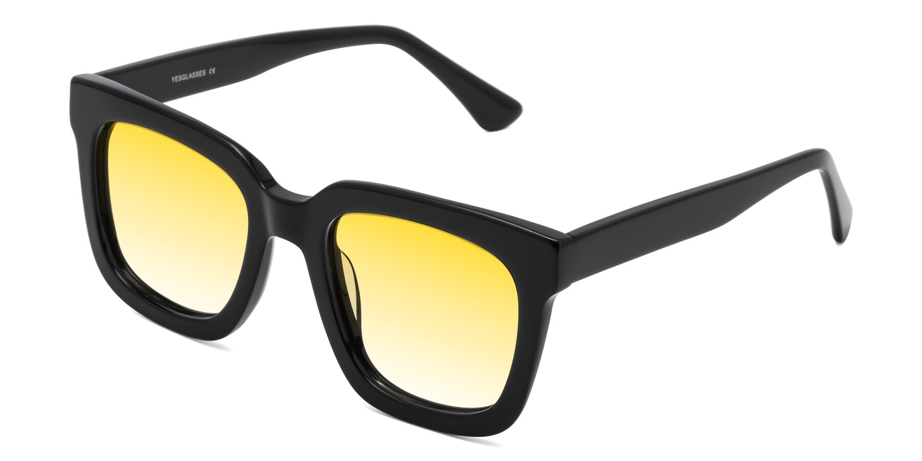 Angle of Parr in Black with Yellow Gradient Lenses