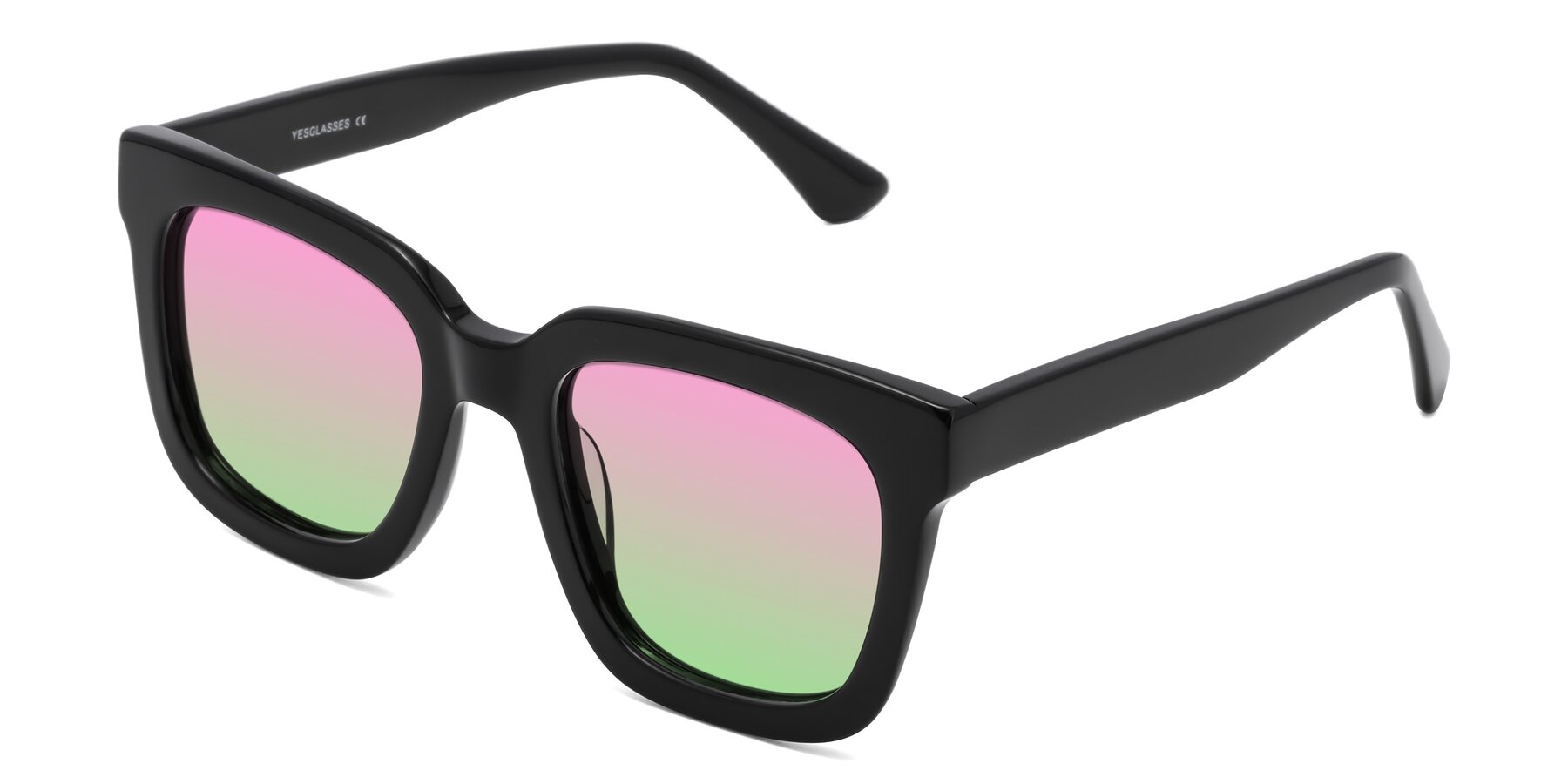 Angle of Parr in Black with Pink / Green Gradient Lenses
