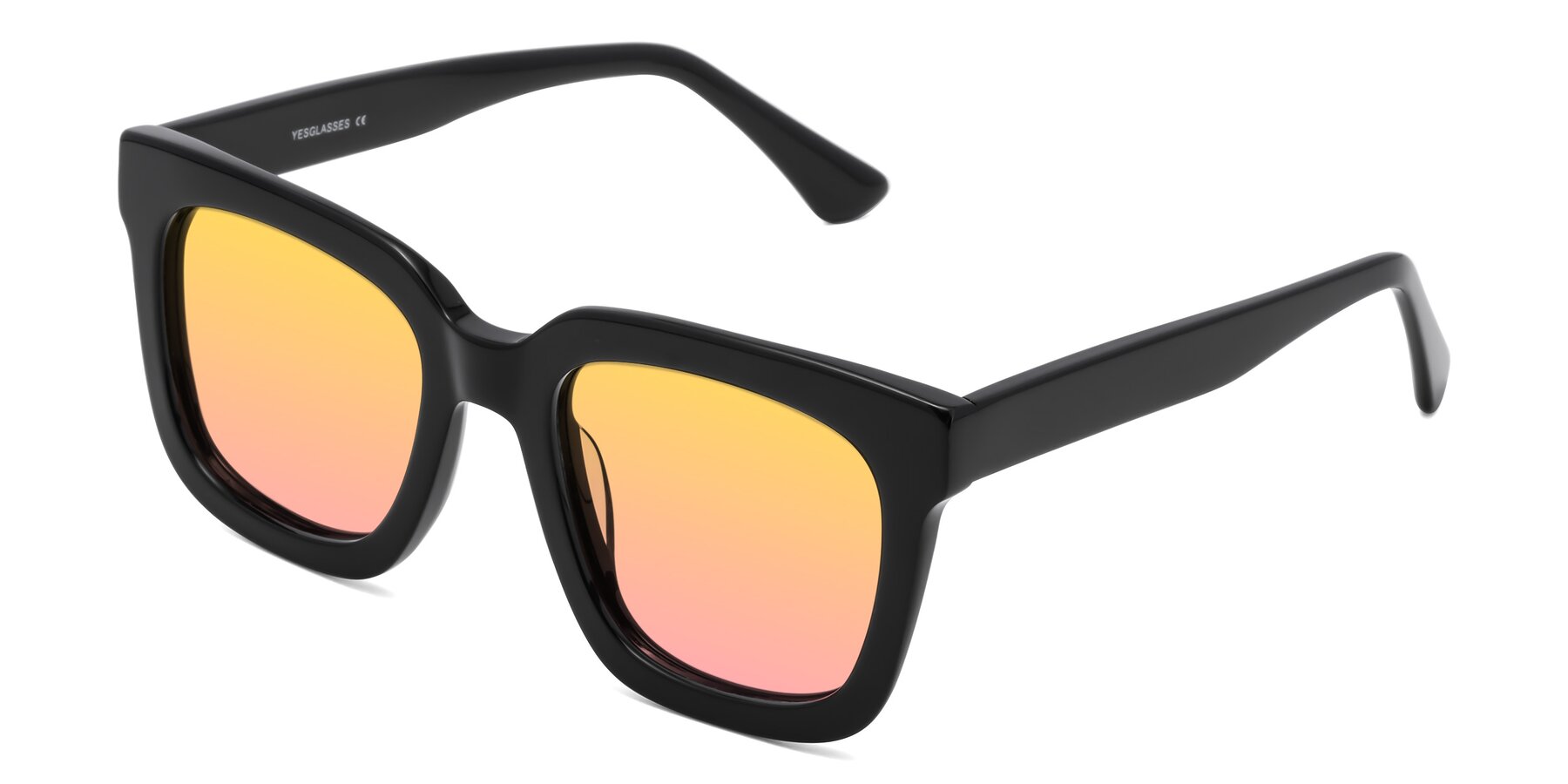 Angle of Parr in Black with Yellow / Pink Gradient Lenses