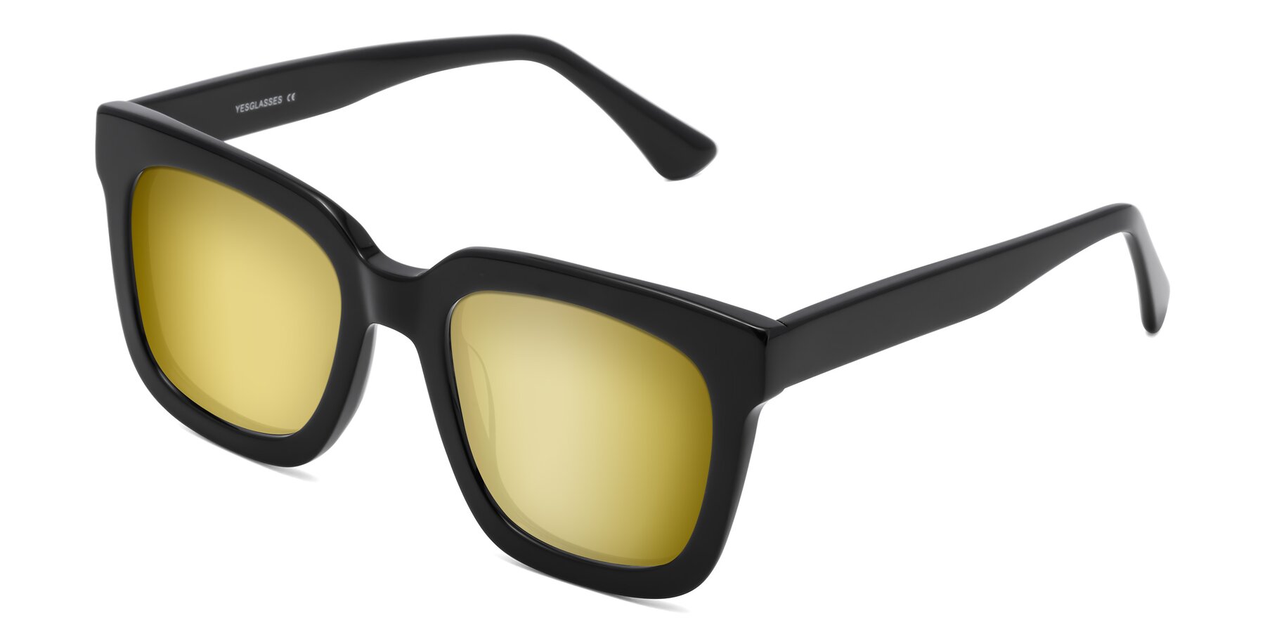 Angle of Parr in Black with Gold Mirrored Lenses