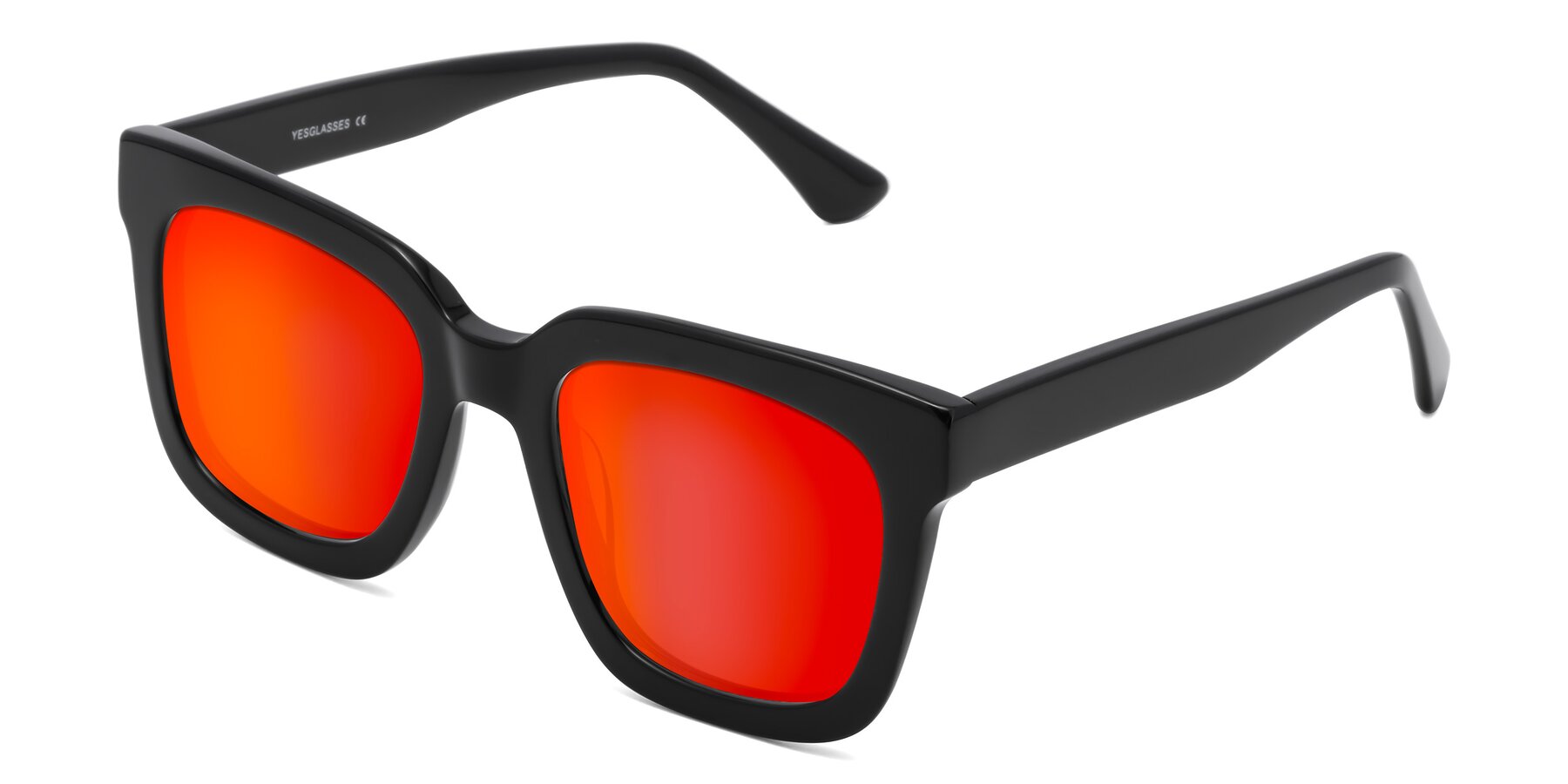 Angle of Parr in Black with Red Gold Mirrored Lenses