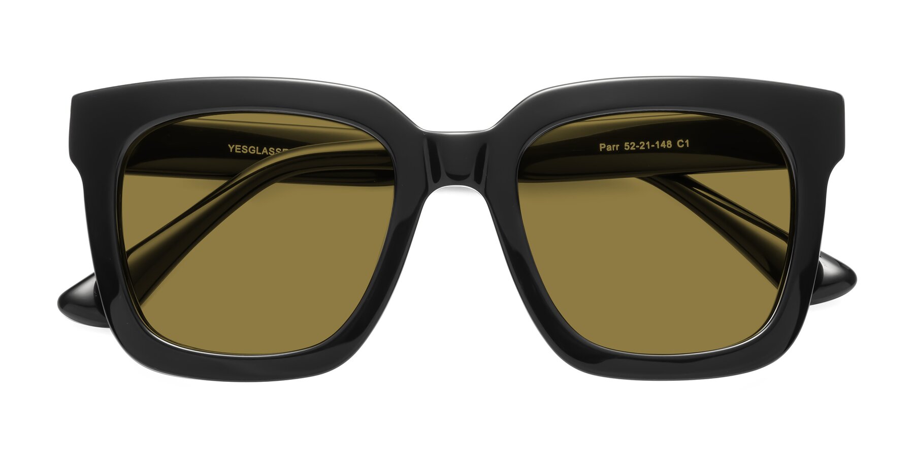 Folded Front of Parr in Black with Brown Polarized Lenses