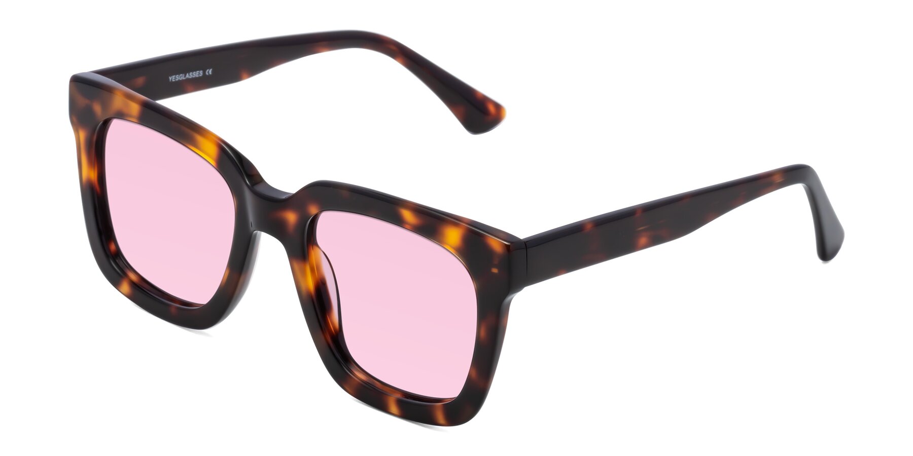 Angle of Parr in Tortoise with Light Pink Tinted Lenses