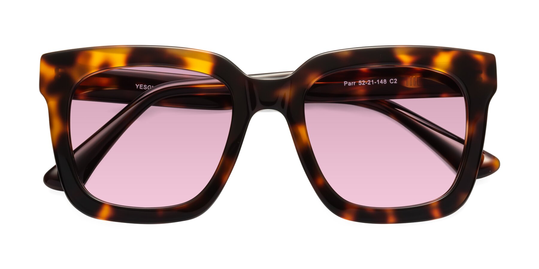 Folded Front of Parr in Tortoise with Light Wine Tinted Lenses