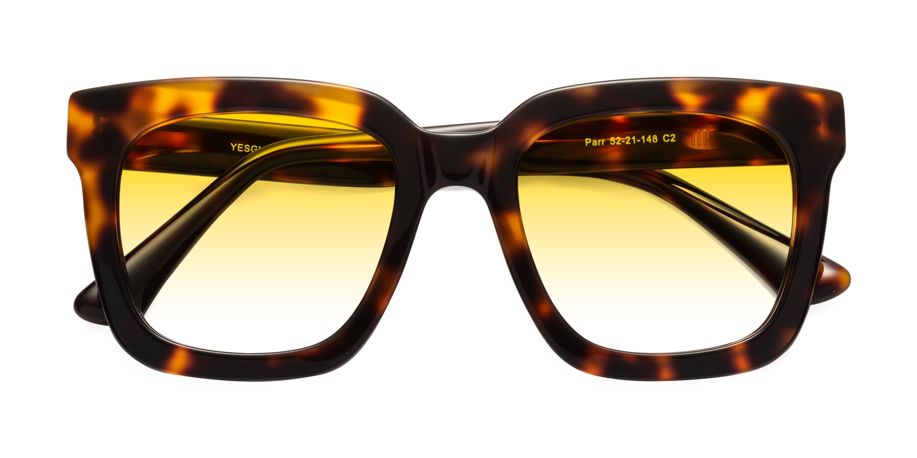 Folded Front of Parr in Tortoise with Yellow Gradient Lenses