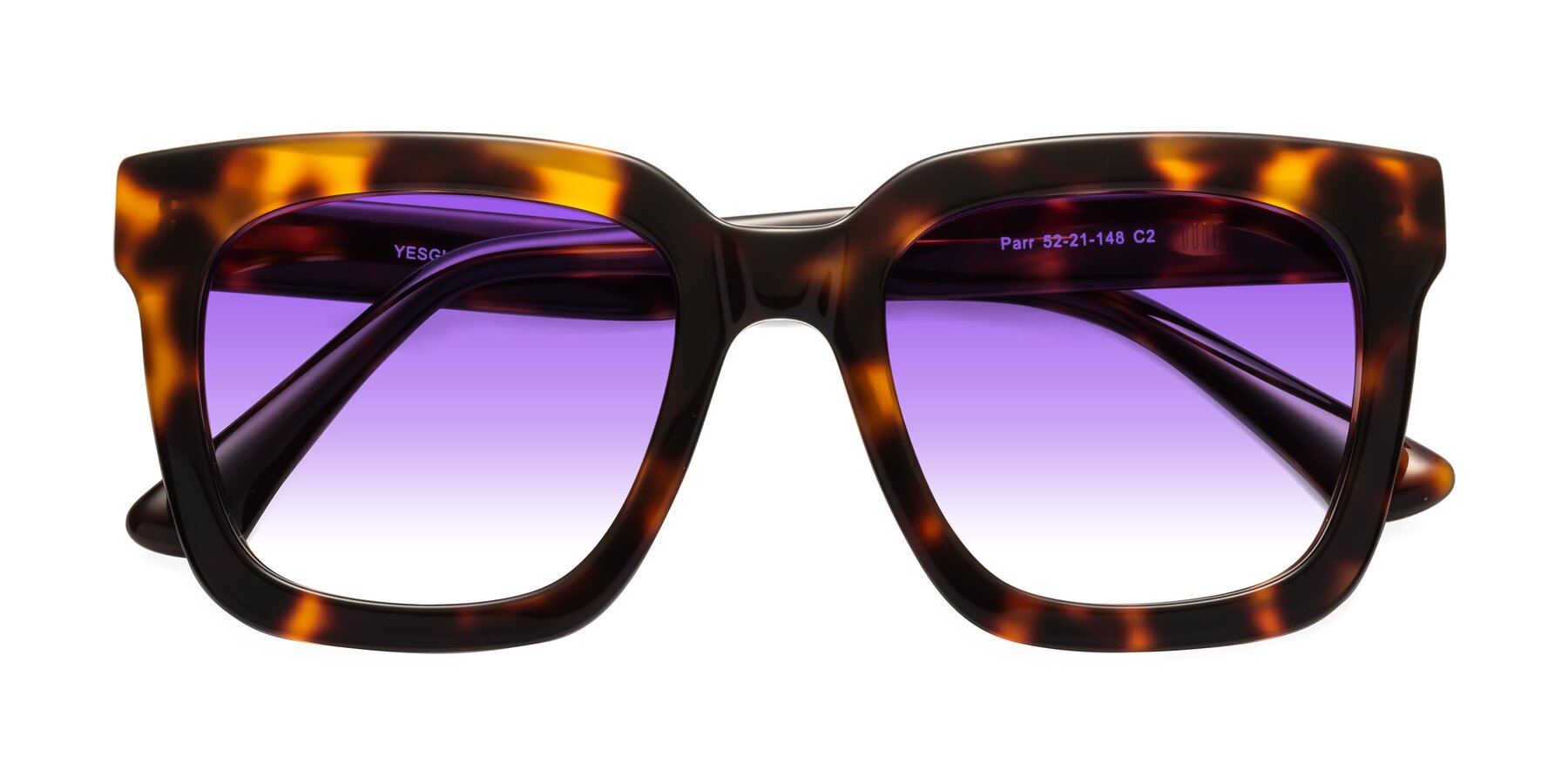 Folded Front of Parr in Tortoise with Purple Gradient Lenses