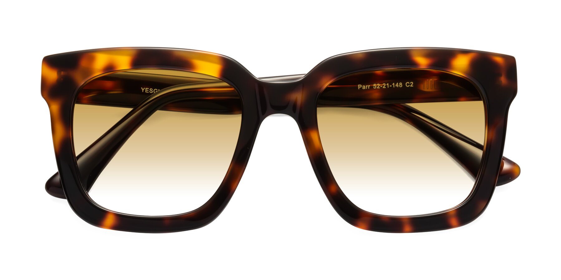 Folded Front of Parr in Tortoise with Champagne Gradient Lenses