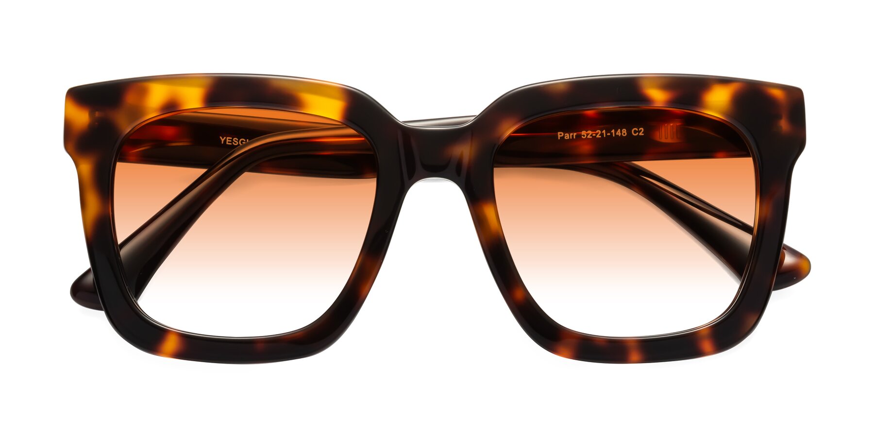 Folded Front of Parr in Tortoise with Orange Gradient Lenses
