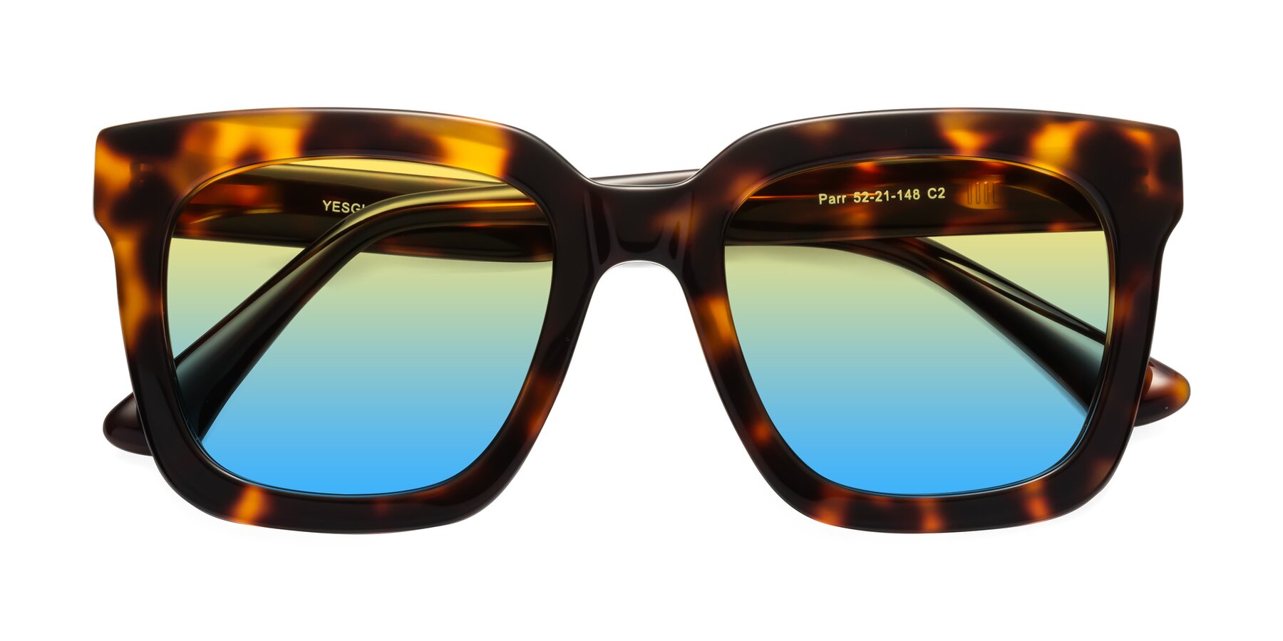 Folded Front of Parr in Tortoise with Yellow / Blue Gradient Lenses