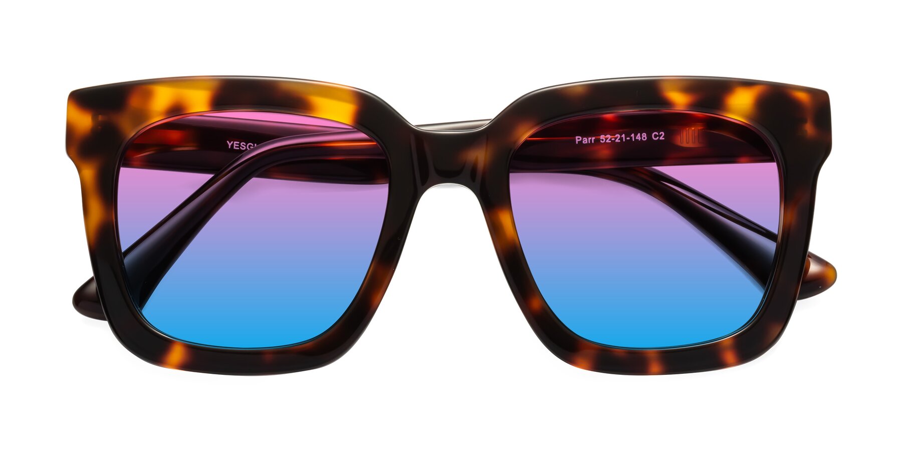 Folded Front of Parr in Tortoise with Pink / Blue Gradient Lenses