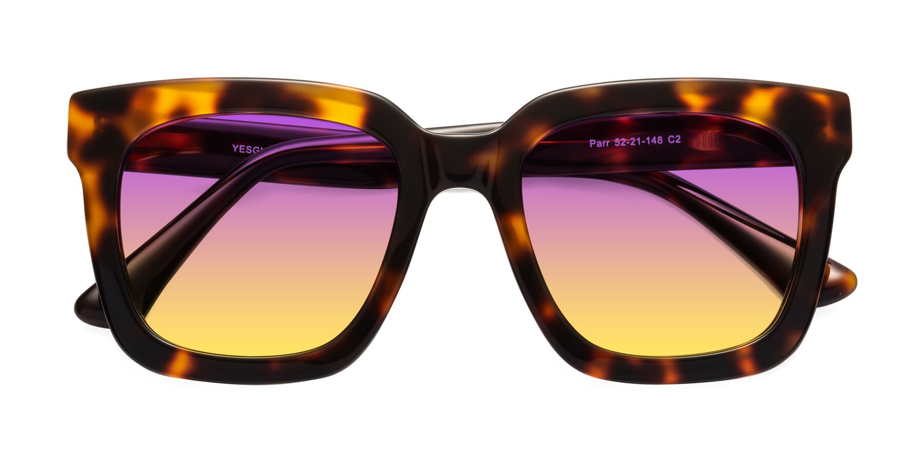 Folded Front of Parr in Tortoise with Purple / Yellow Gradient Lenses