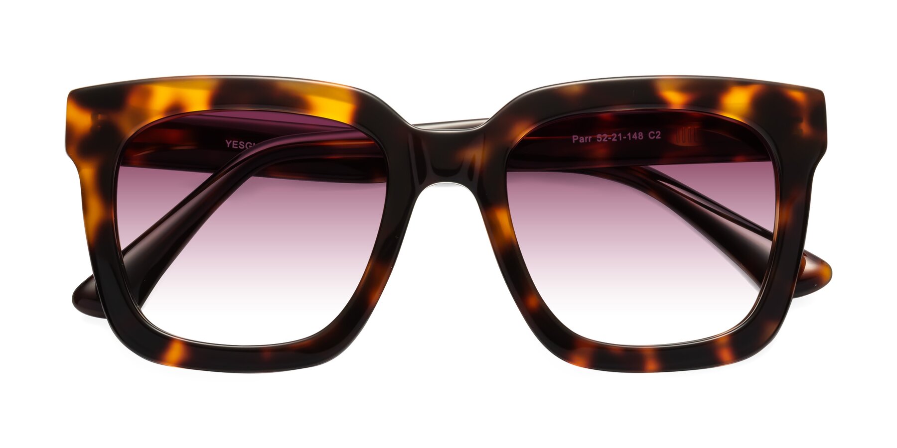 Folded Front of Parr in Tortoise with Wine Gradient Lenses