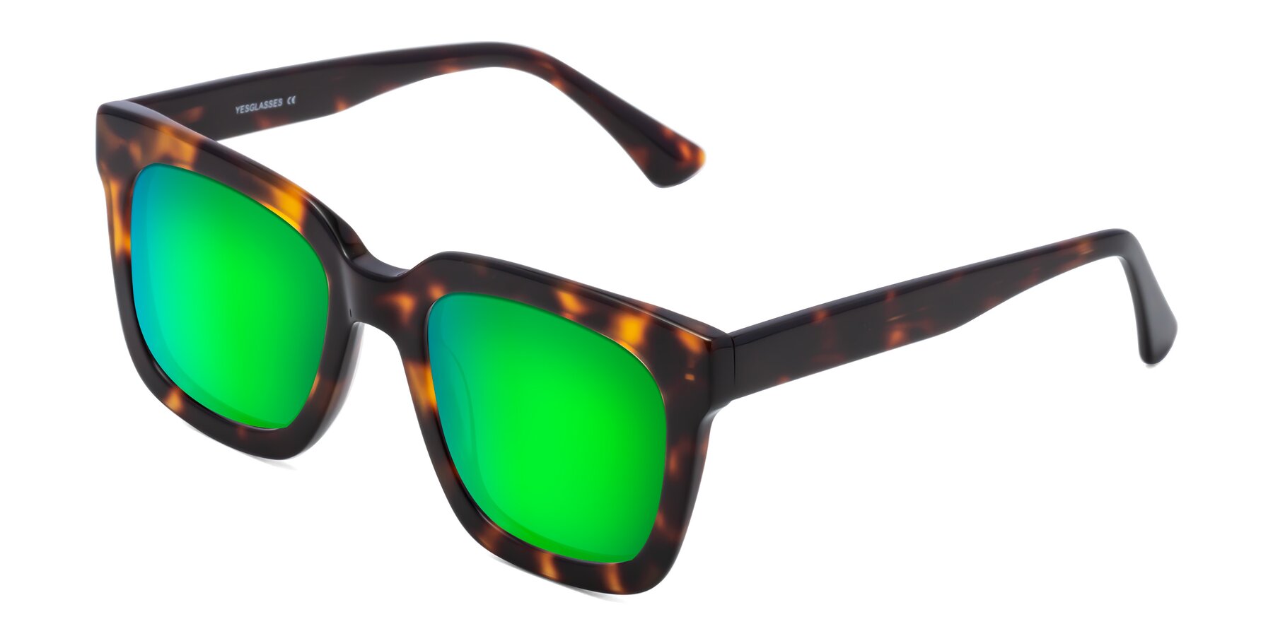 Angle of Parr in Tortoise with Green Mirrored Lenses