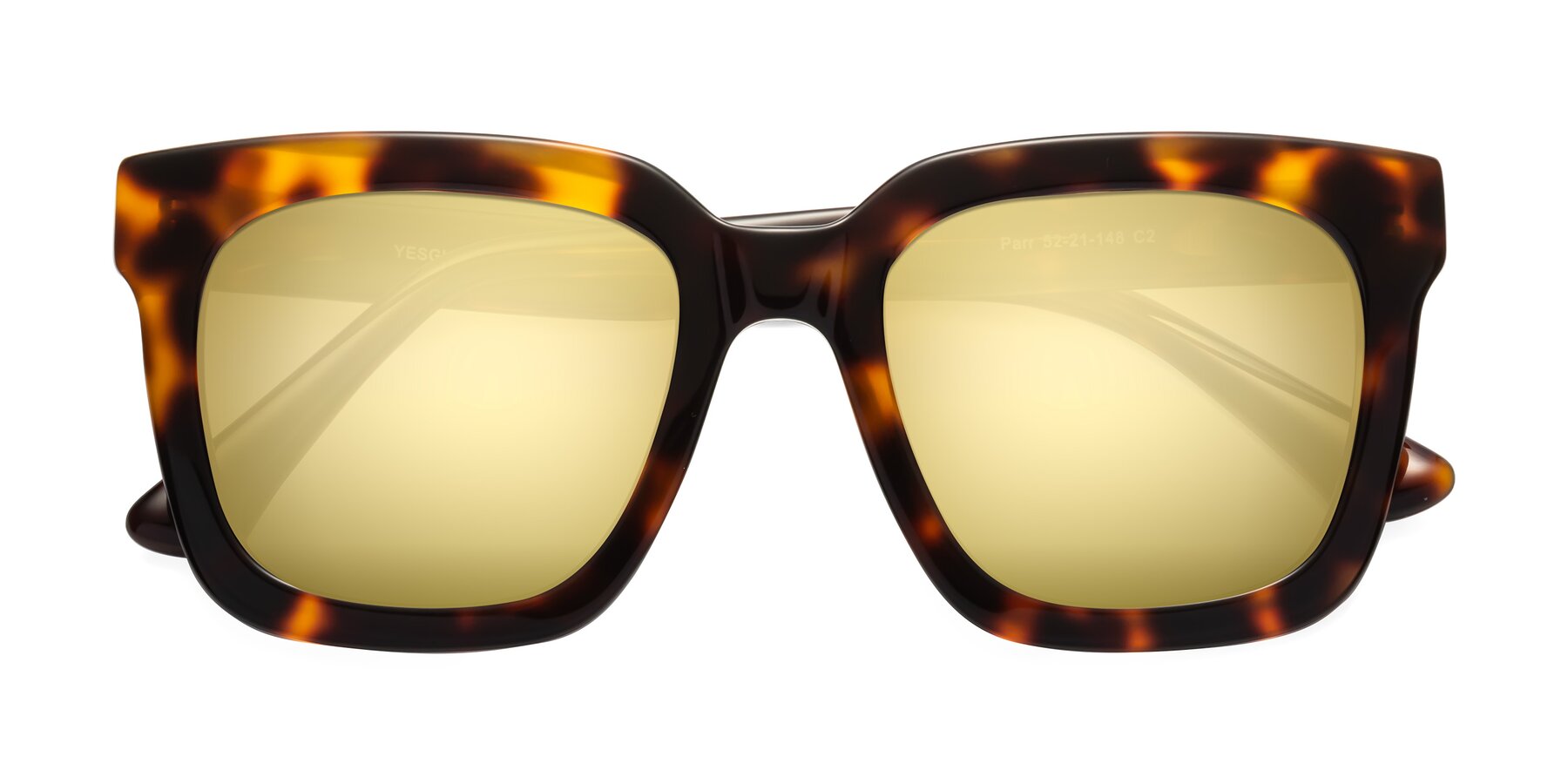 Folded Front of Parr in Tortoise with Gold Mirrored Lenses