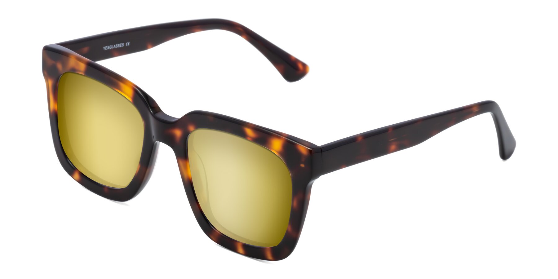 Angle of Parr in Tortoise with Gold Mirrored Lenses