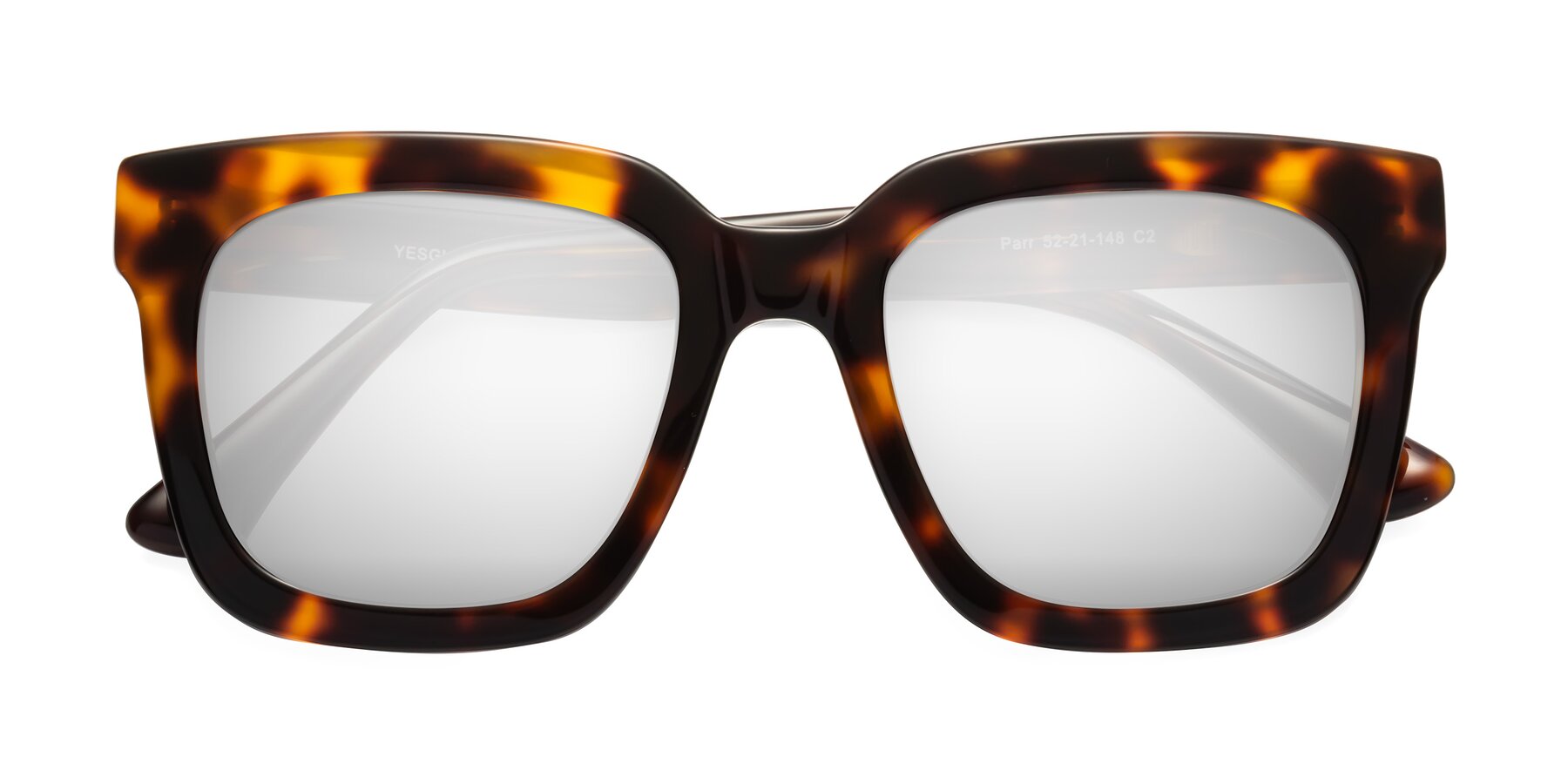 Folded Front of Parr in Tortoise with Silver Mirrored Lenses