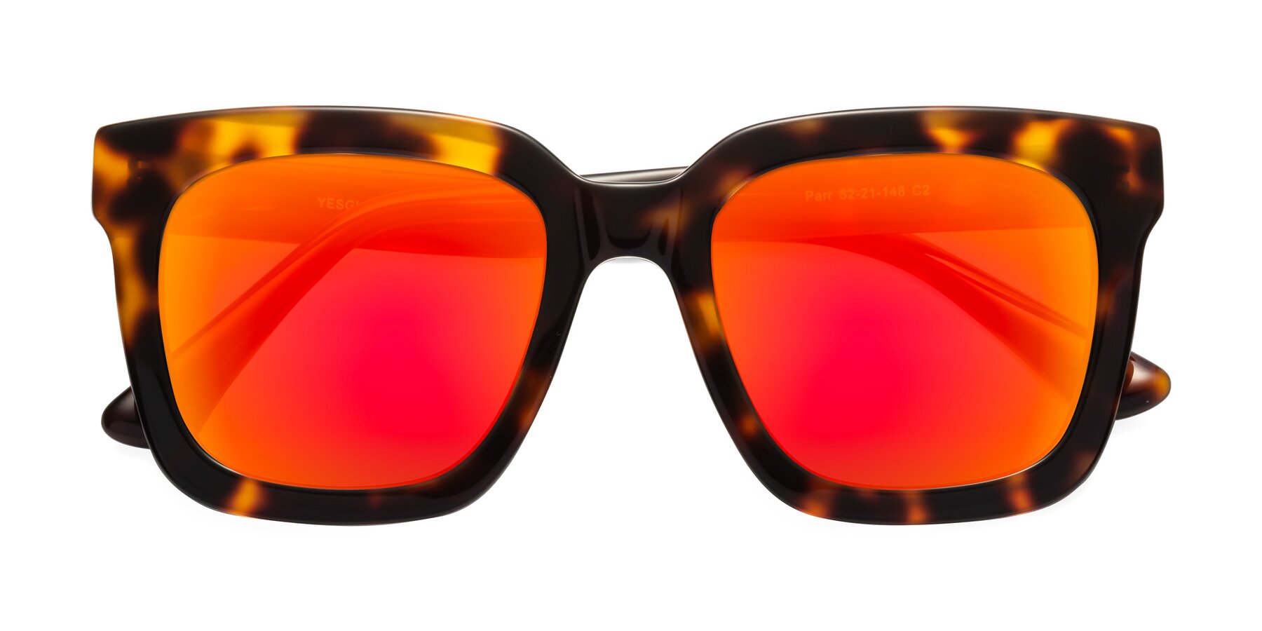 Folded Front of Parr in Tortoise with Red Gold Mirrored Lenses