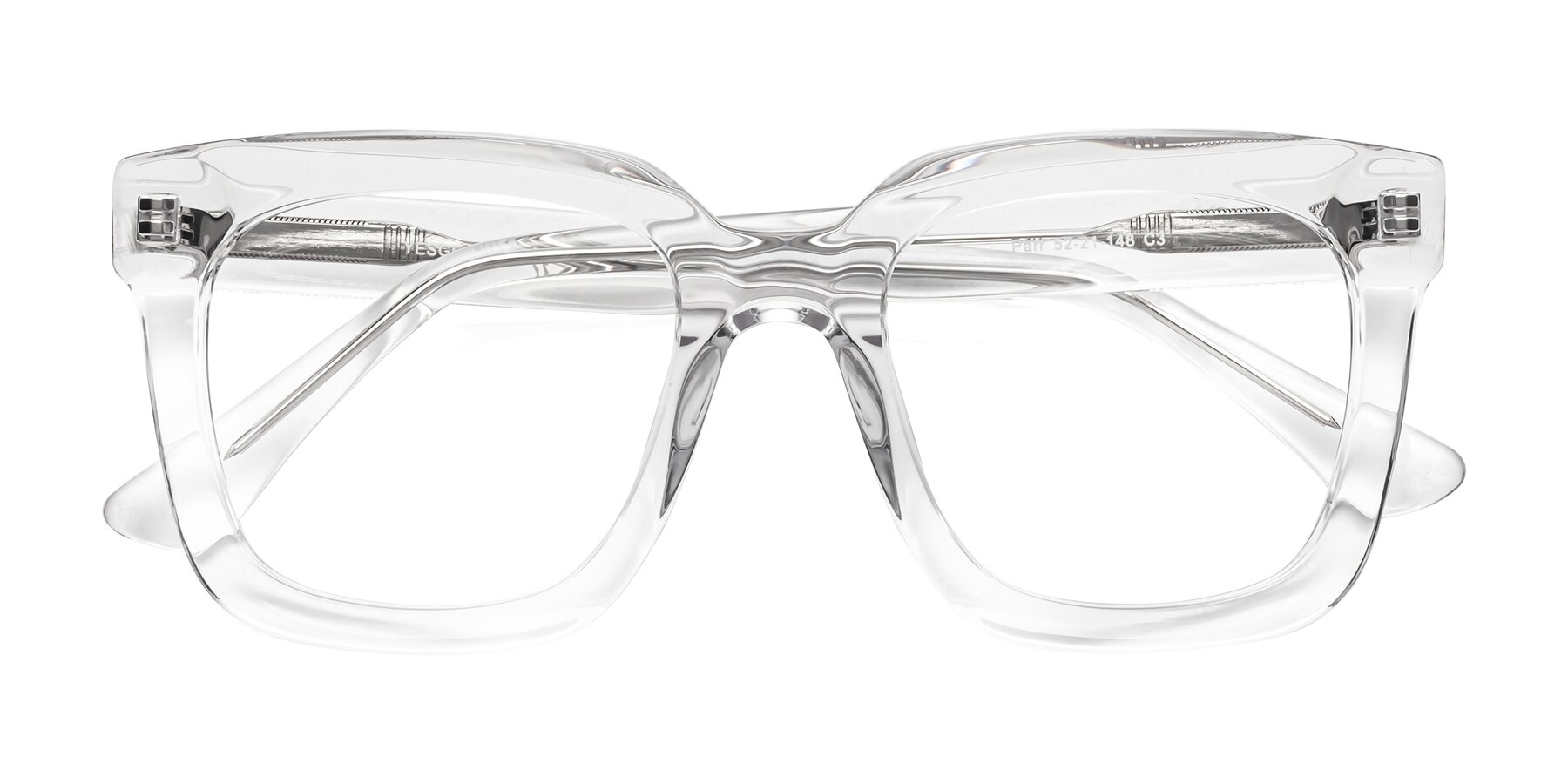Folded Front of Parr in Clear with Clear Reading Eyeglass Lenses